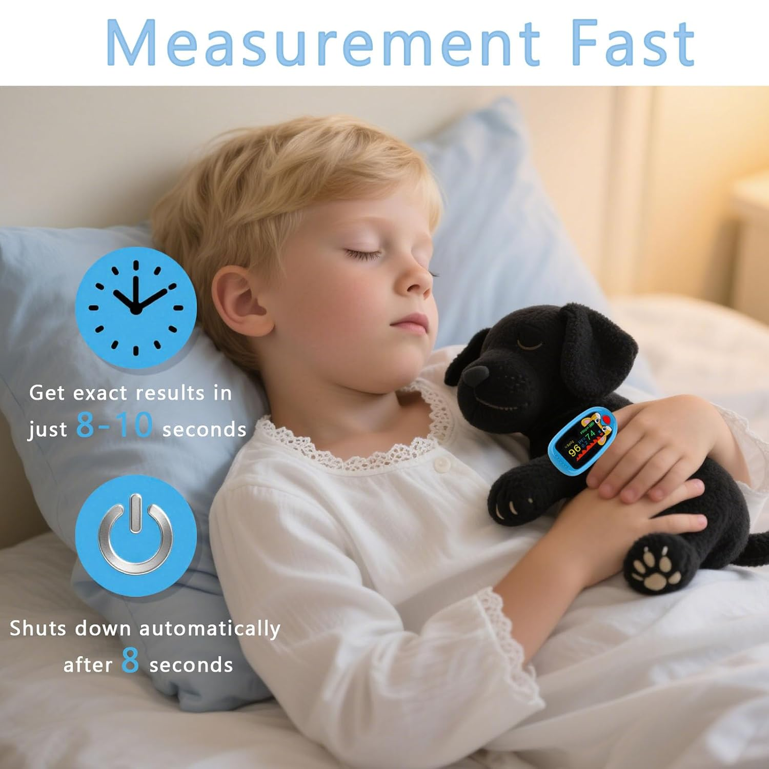 Rechargeable Pulse Oximeter for 2-12 Year Old Kids: Fingertip Blood Oxygen and Heart Monitor with Lanyard, Portable Digital Oxygen Saturation Gauge - Red image number 7