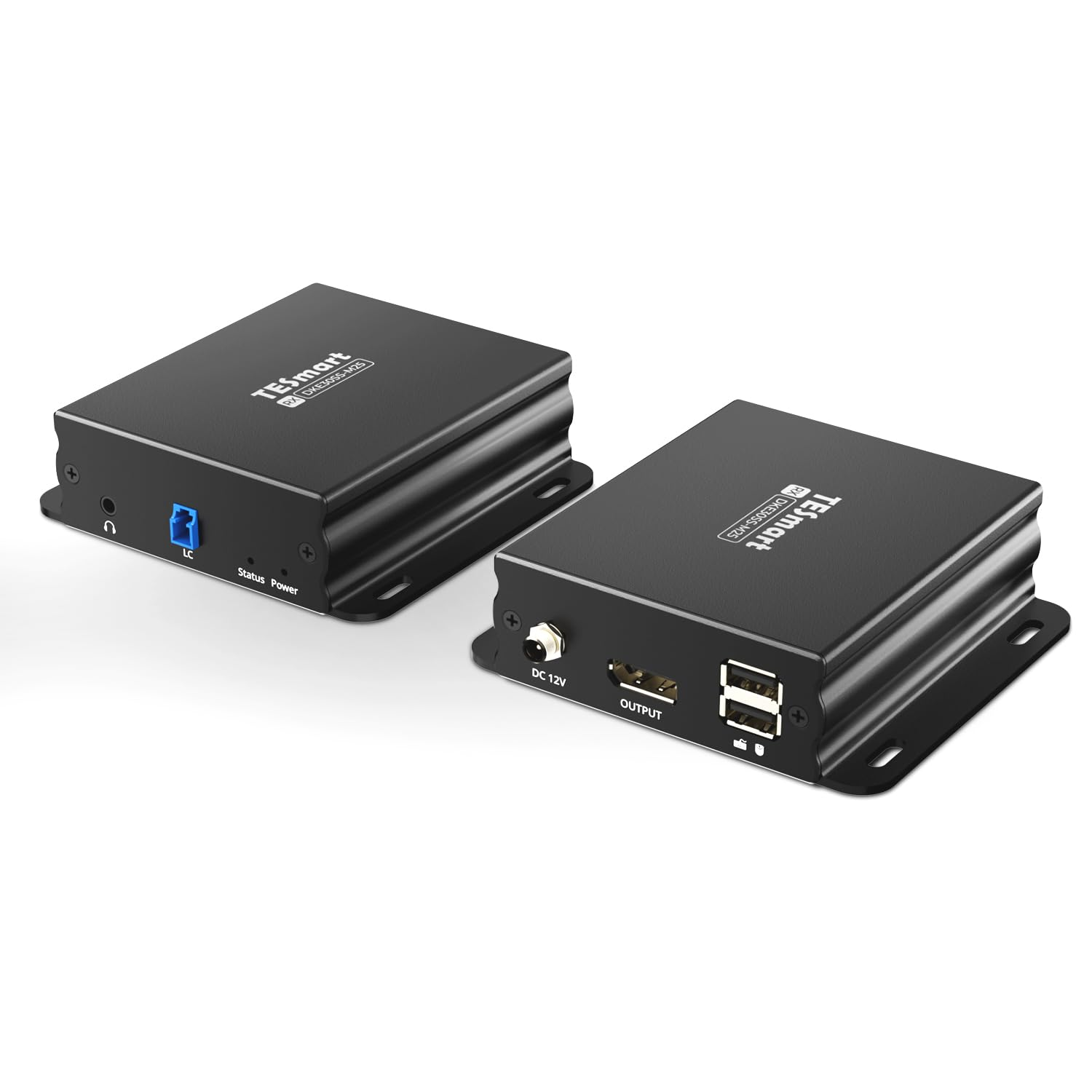 Tesmart 4K@60Hz Dual Monitor DP KVM Extender over CAT6/7 300M &ndash; Supports Keyboard & Mouse Control, USB 3.0, EDID, IR Remote, and Loop-Out for PC, Laptop, Server image number 1