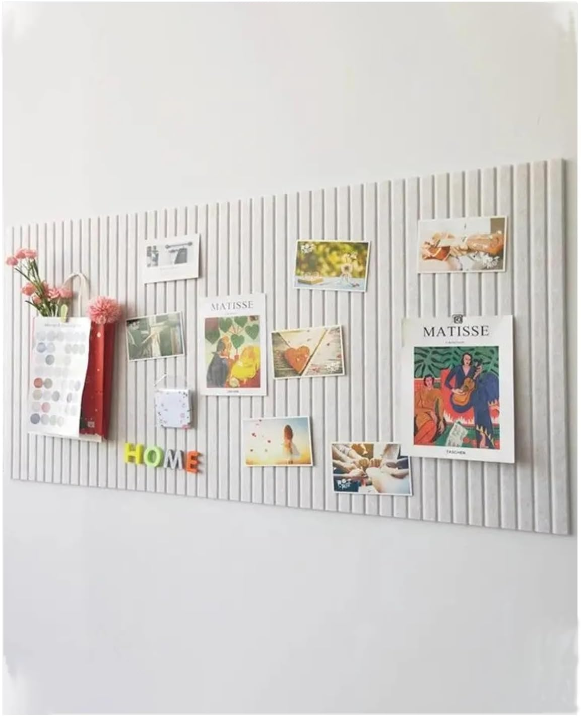 Bulletin Board, Decorative Felt Pin Board, Thick Foldable Photo Display Board with Self-Adhesive Tape, Vision Board for School Home Kitchen Office Walls (Beige, 120 * 80Cm) image number 5