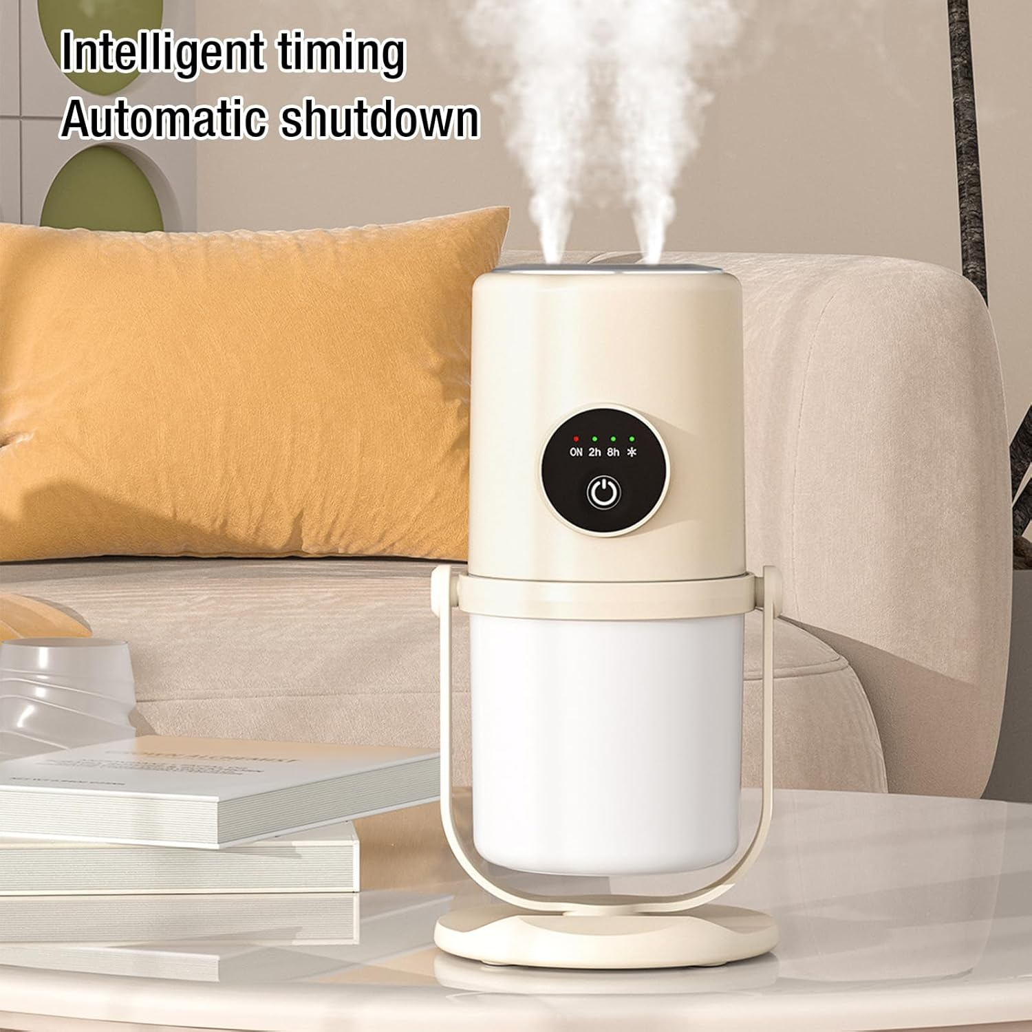 Portable Mini Humidifier, 300ML Cool Mist Humidifiers with Stand, Quiet USB Desktop Humidifier with 2 Mist Mode for Baby Bedroom Travel Office Home, Quiet Mini Humidifier (Beige) image number 6