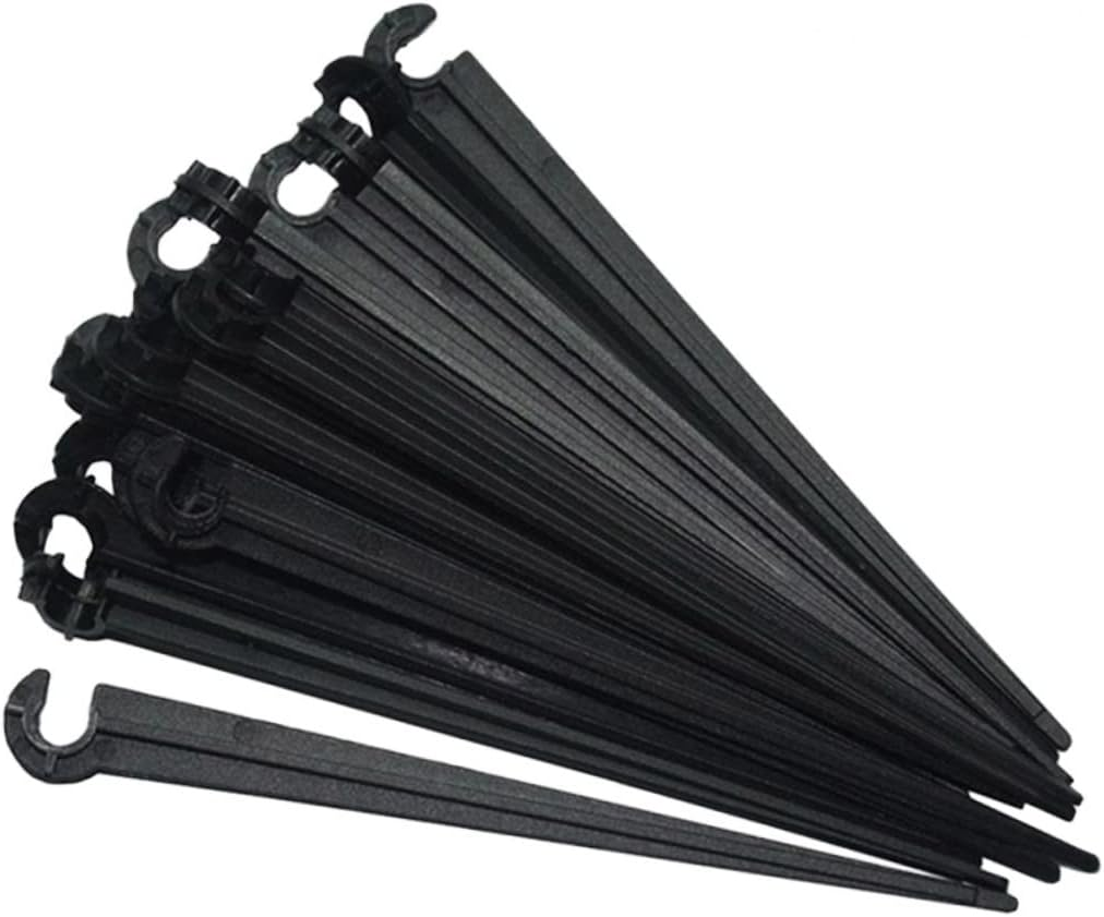 OFFSCH 100Pcs Irrigation Drip Stake Support Adjustable Pipe Holder for 4Mm Tubing Inserted Link Design Suitable for Lawns and Flower Beds image number 6