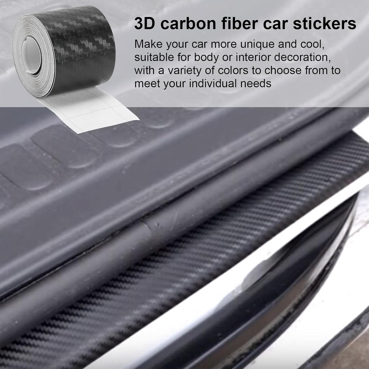 Carbon Fiber Film, Detailing Film Car Tape Wrap Stickers, Waterproof -Adhesive Twill Weave Sheet Sticker, Anti-Scratch Sticker for Car Dashboard, Bumper Swan-Au image number 2