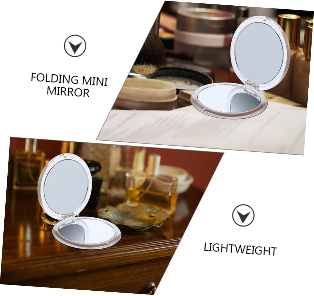 Minkissy Folding Compact Mirror Travel-Sized Makeup Magnifying Mirror 7X Magnification for Women Makeup Touch-Ups