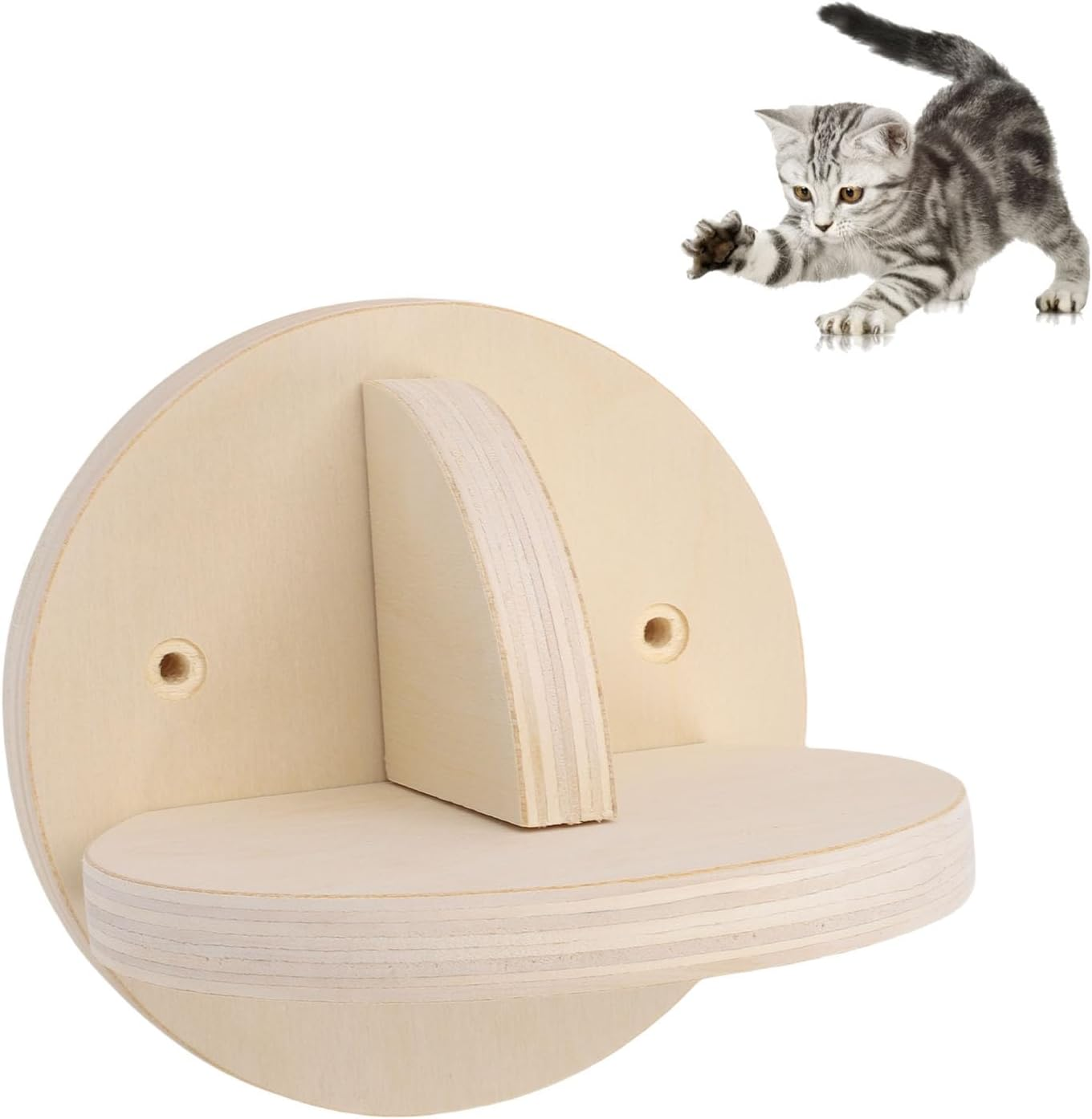 Oreilet Cat Wall Step, Wood Cat Climbing Ladder with Platforms for Indoor, Sleeping,Jumping, Playing, Climber Shelf Floating Perch for Small/Medium Cats