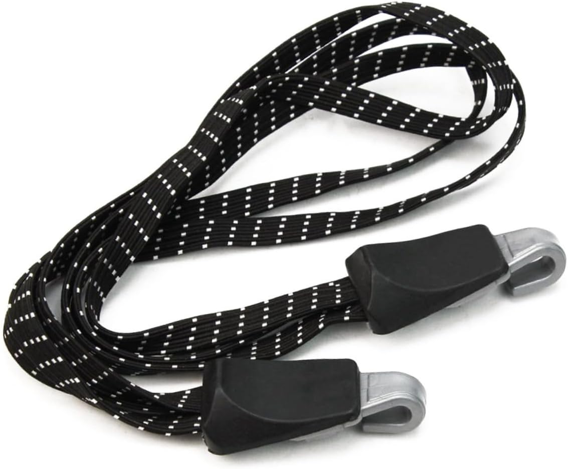 CATIEBYE Elastic Hooks Rope Luggage Straps for Suitcases Bungee Cords Hooks Black White image number 2