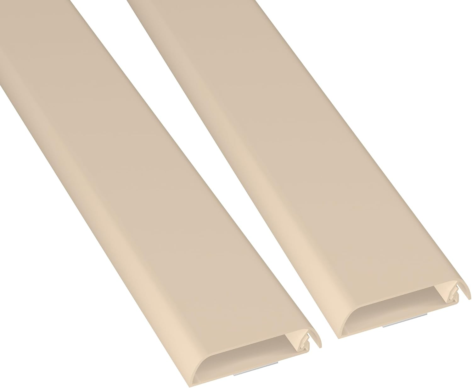 D-Line Cable Trunking, Wire Cover for Wall, TV Cable Tidy, Paintable, Self-Adhesive, Hinged One-Piece Design - 2X 60Mm (W) X 15Mm (H) X 40Cm Lengths (80Cm Total) - White