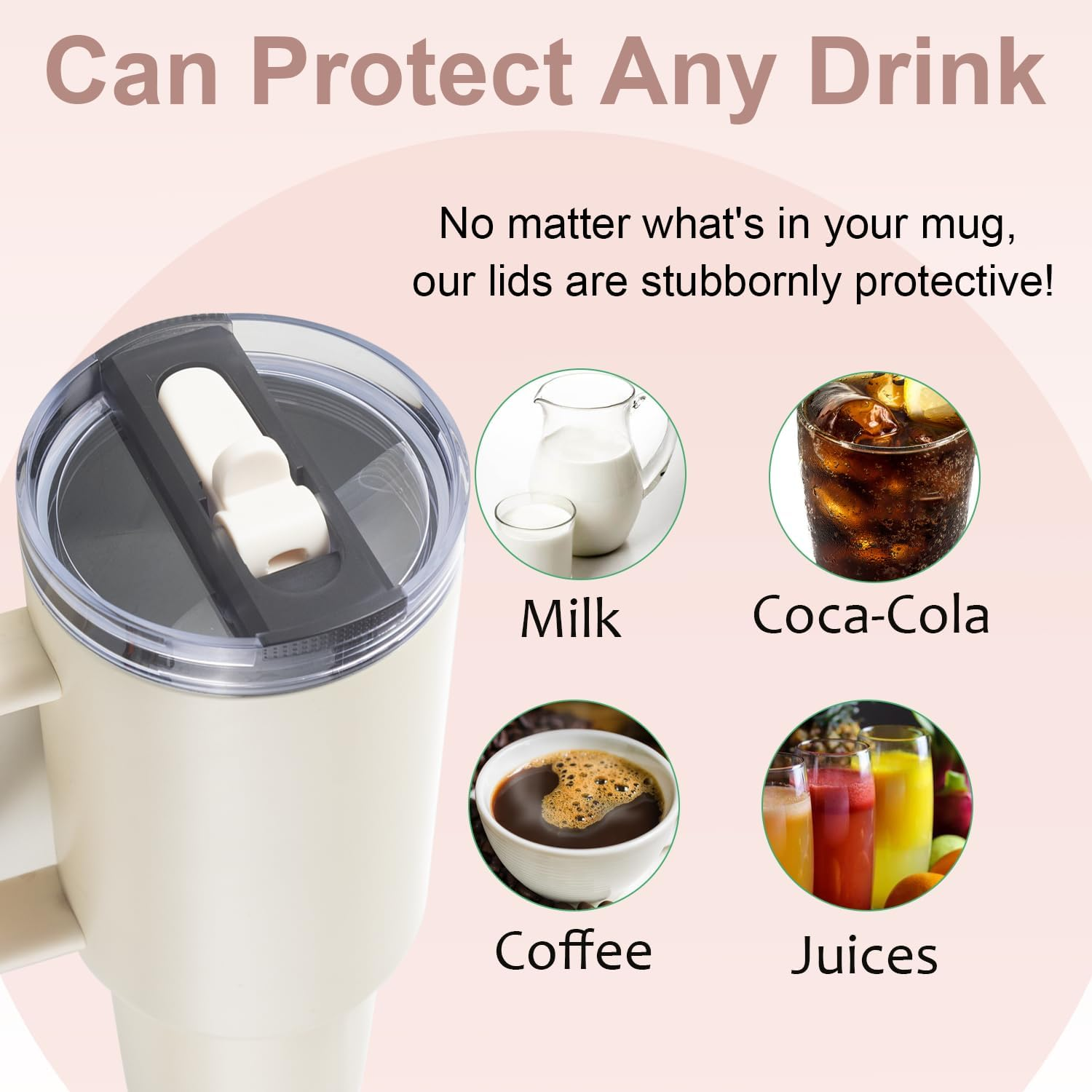 2Pcs 40 Oz Lid Leak-Proof for Stanley Cup - Tumbler Detachable Flip Straw Lid, Lids Replacement Accessories for Stanley Cups, Cup Accessories, Set with Cover