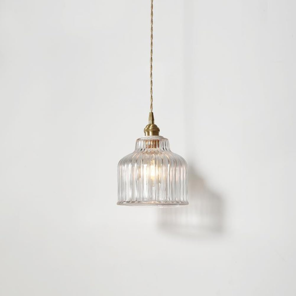 Nordic Style Clear Glass Pendant Light, Modern Simple Pendant Lamp, Retro Farmhouse Pendant Lighting, Minimalist Personalized Pendant Light Fixture for Kitchen Island Closet Hallway Bedside image number 1