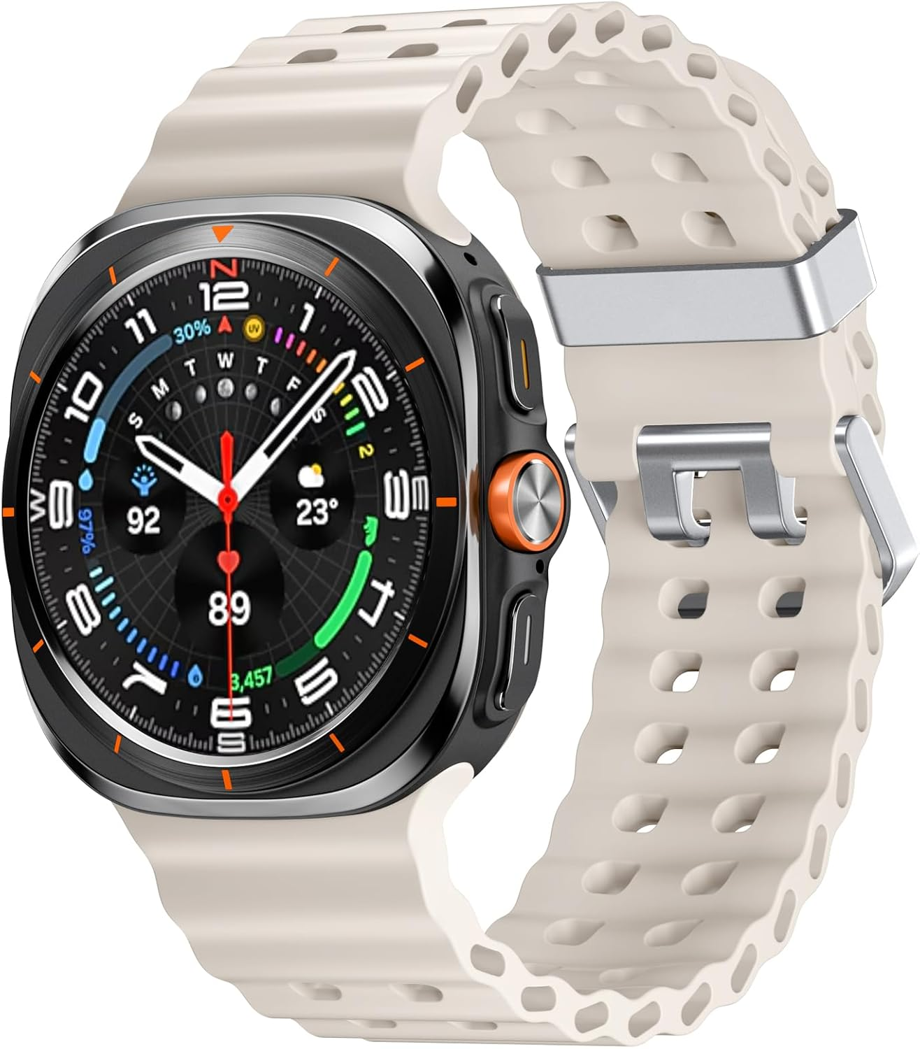 Getino Compatible with Samsung Galaxy Watch Ultra Bands 47Mm (2024/2025), Soft Ocean Silicone Sport Strap Women Men Replacement Accessory Fit for Samsung Galaxy Watch Ultra Band