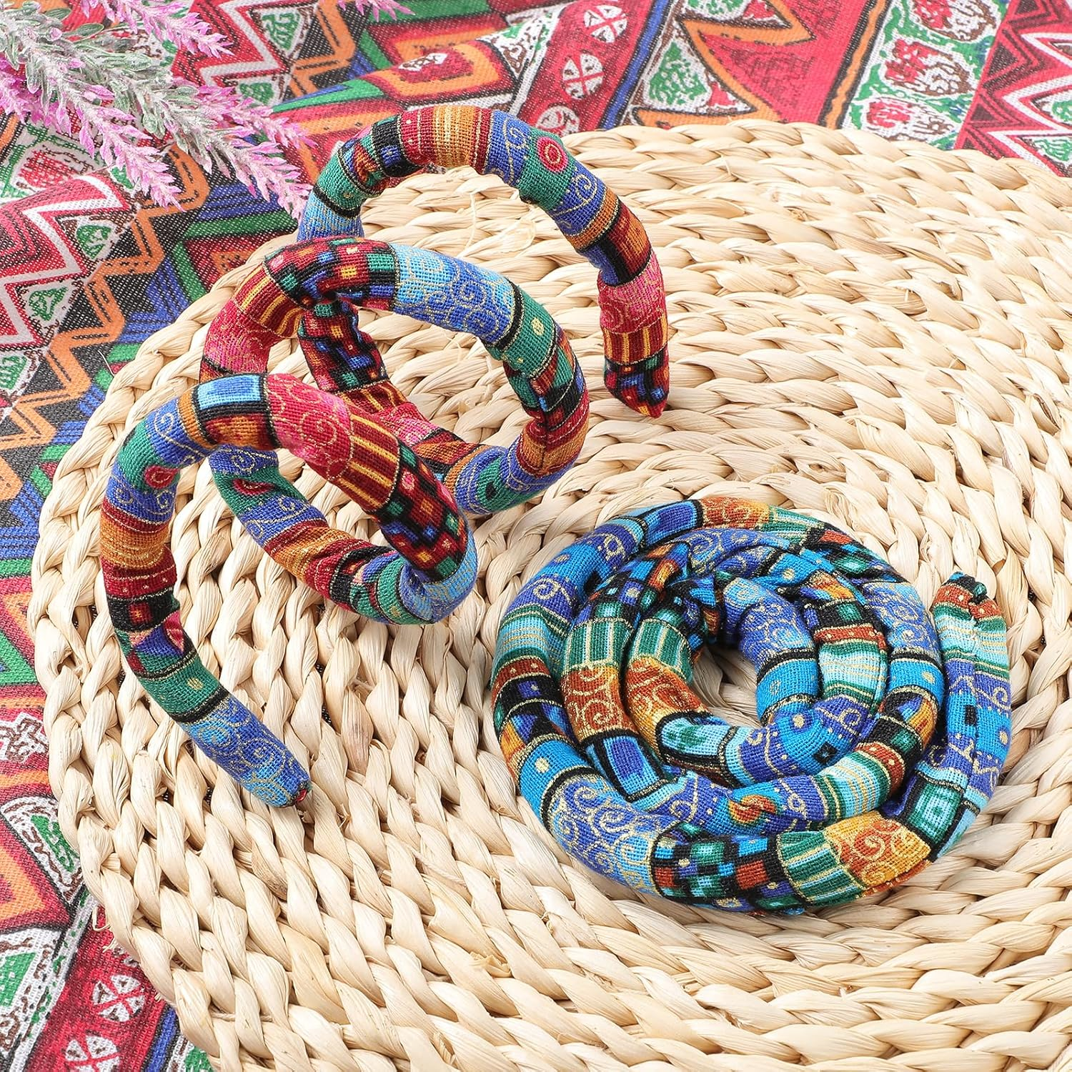 Qianyu 2 Pcs Spriral Lock Hair Tie Colorful Dreadlock Accessories Bendable Hair Ties for Women and Men Iron Wire Embedded Ponytail Holder Dread Hair Ties for Long Braids Thick Curly Hair image number 4