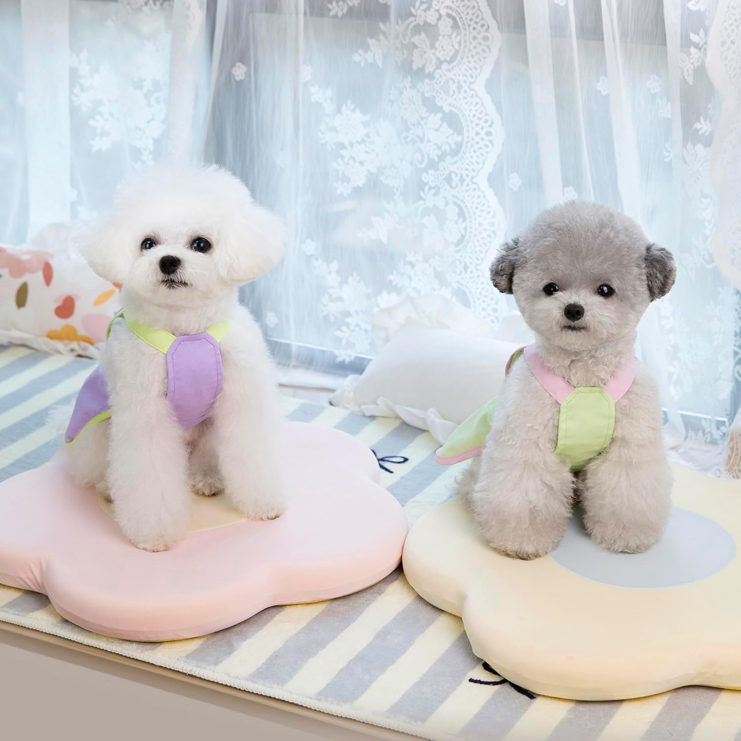 2-Piece Dog Dresses Puppy Luxury Princess Dress Sunny Day Wear Wedding Evening Dress Summer Straps Skirt Doggie Dress for Small Dog Girl image number 5