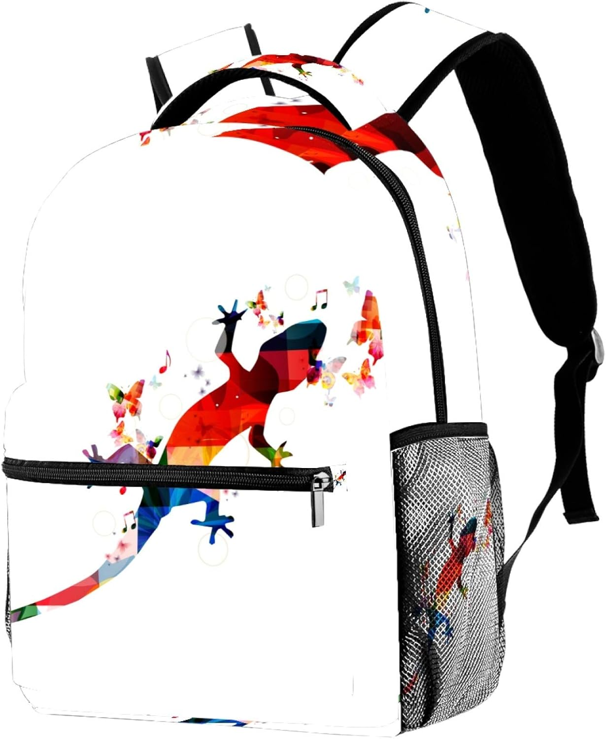 Students Backpack Colorful Gecko Print Casual Backpack for Girls and Boys Bookbag School Bag Travel Daypack image number 1