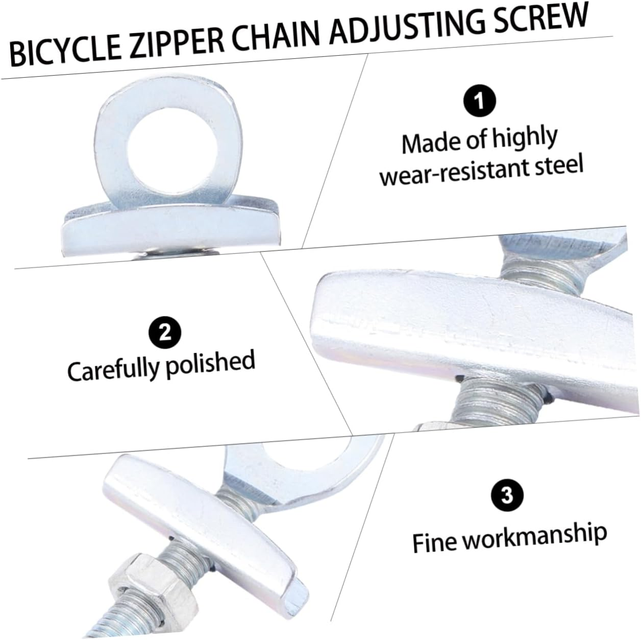 HONMEET 20Pcs Chain Adjustment Screw Bike Tensioner Fastener Bolt for Bmx Chain Repair Essential Bike Accessories Parts for Cycling image number 1