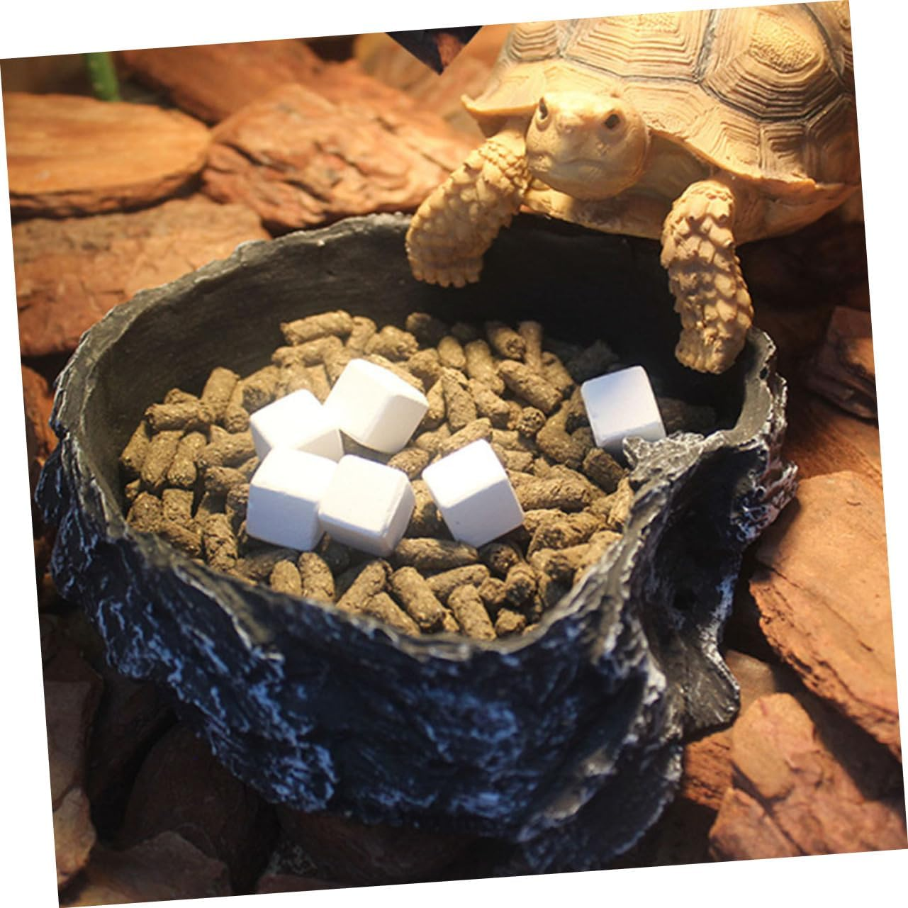 COLLBATH 12Pcs Turtle Tank Calcium Stone Natural for Aquarium Water Conditioning Safe for Reptiles Tortoises and Aquatic Pets image number 6