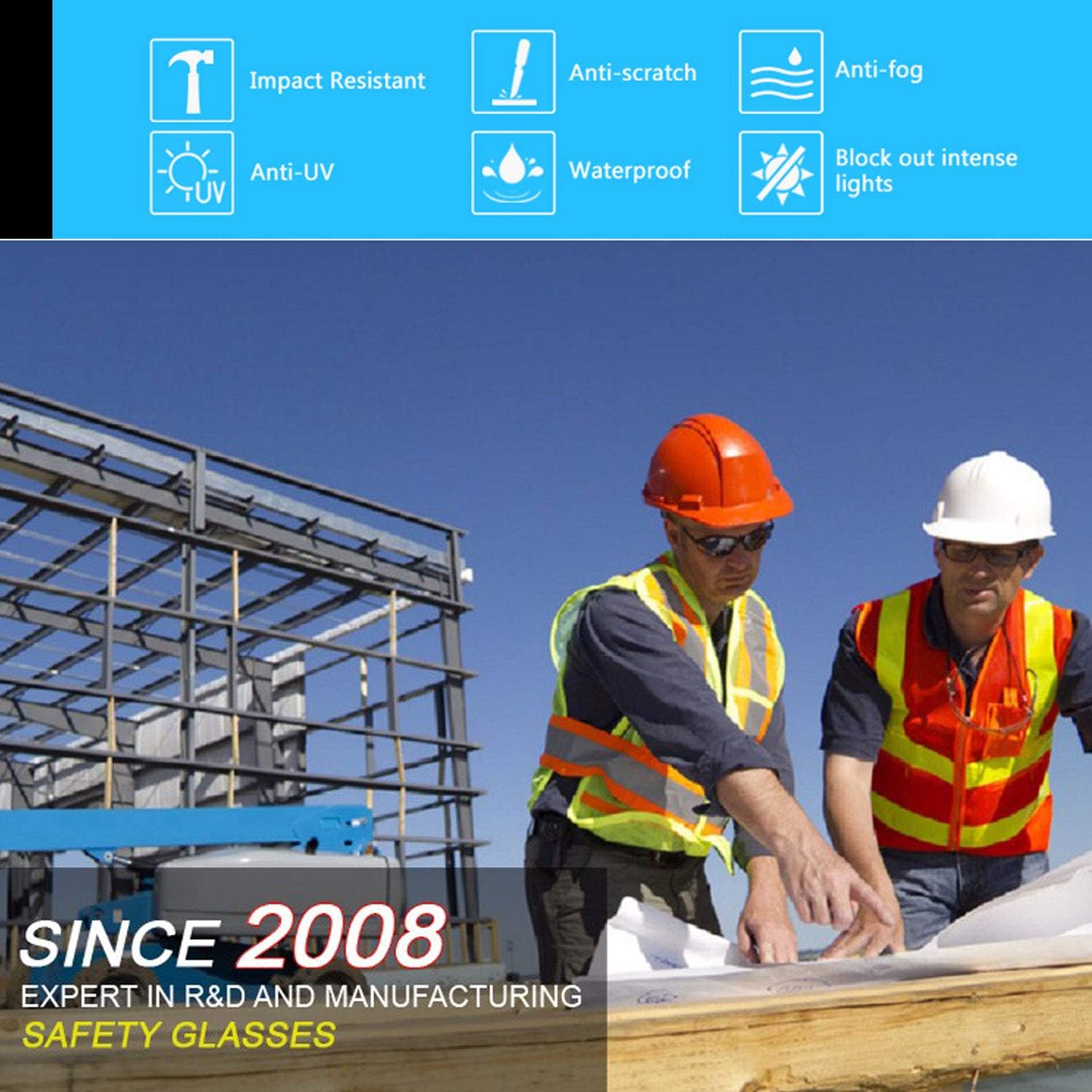 Powerlap Pro Safety Glasses anti Fog Extra Vision with Side Shields - Multi Purpose | anti Scratch - Impact Resistant | Eye Protection Clear Glasses Protective Glasses Safety Goggles Shooting Glasses image number 3