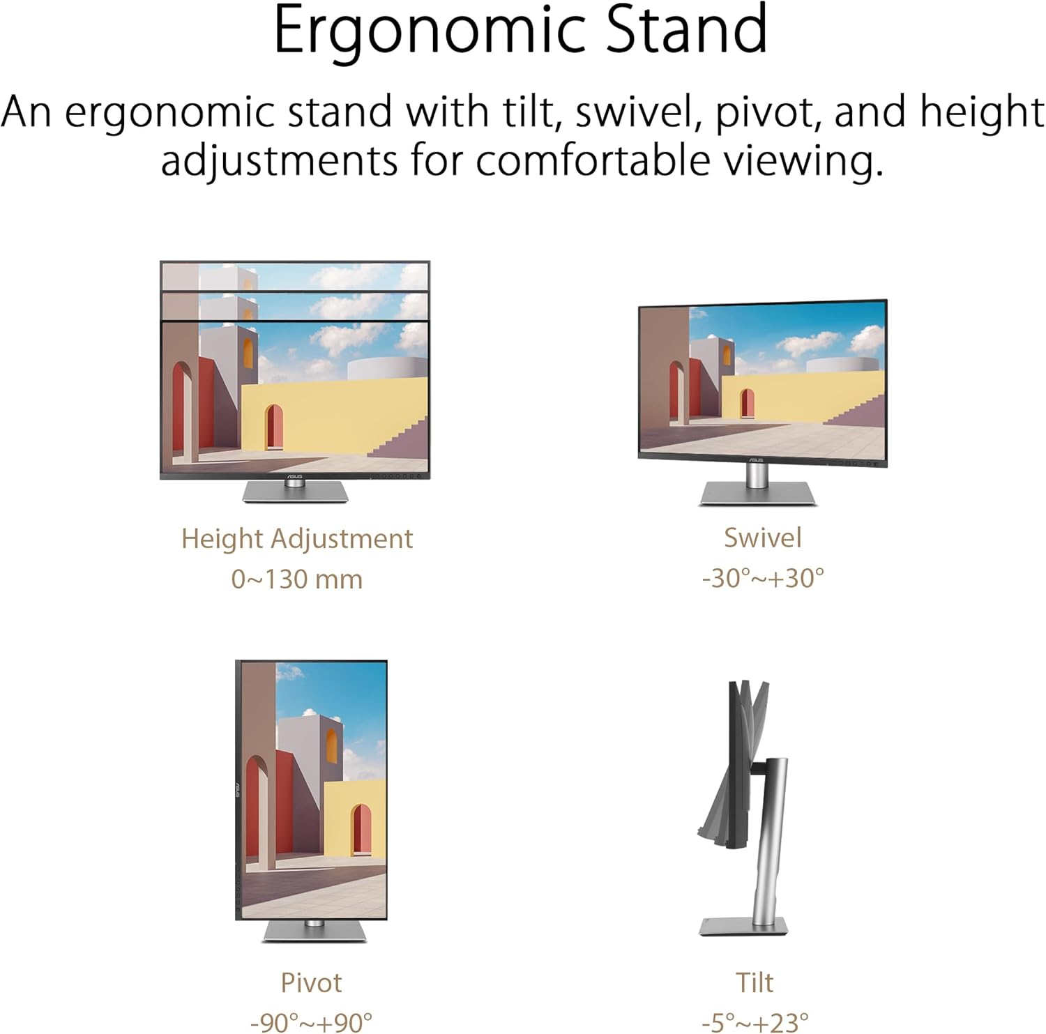 ASUS Proart Display PA278CFRV Professional Monitor &ndash; 27", IPS, QHD (2560 X 1440), 95% DCI-P3, Luxpixel AGLR, 100Hz, &Delta;E < 2, Calman Verified, USB-C PD 96W, Targeting VESA Displayhdr 400, VESA Mediasync image number 1