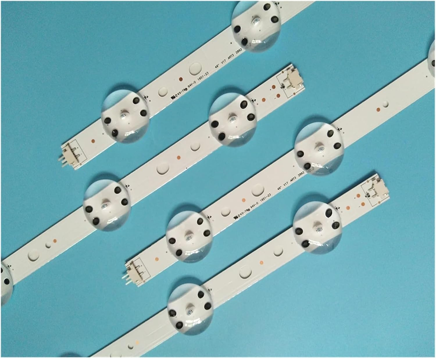 1Set=4Pcs(2*R1 2*L1) R1+L1=12LED(3V) 1020MM LED TV Illumination Part Replacement for 49LJ610V-TA 49LJ610V-ZA 49LJ610Y-TA LED Bar Backlight Strip Line Ruler V1749L1 2862A image number 2