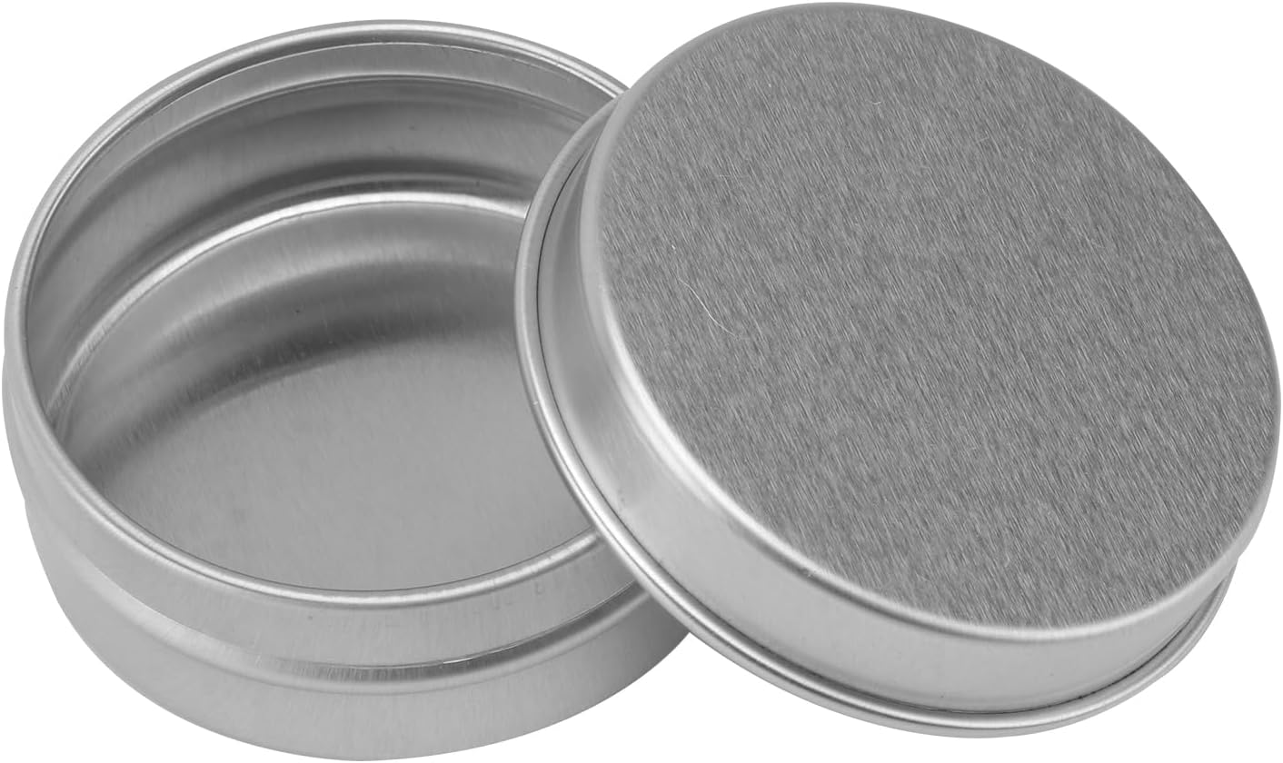 TEHAUX Empty Aluminum Tins, 15Ml Metal round Tins Containers Case Tealight Cups Aluminum Cream Container Empty Candle Tins Metal Tin Eyeshadow Jar for Lip Balm Creams Candy Travel Tin