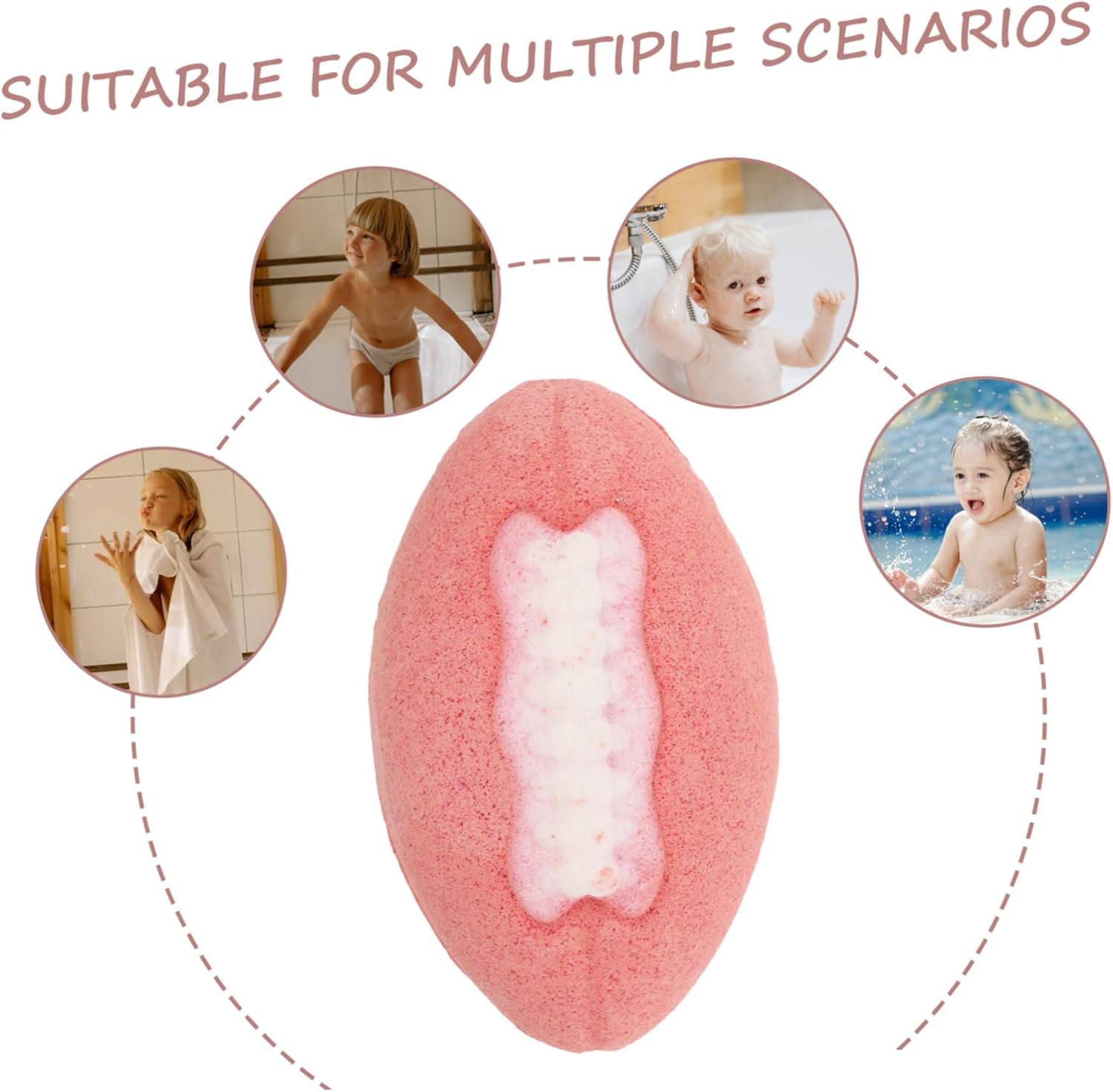 Ipetboom 3Pcs Natural Bathing Salt Himalayan Pink -Friendly Relaxing Bubble Bath