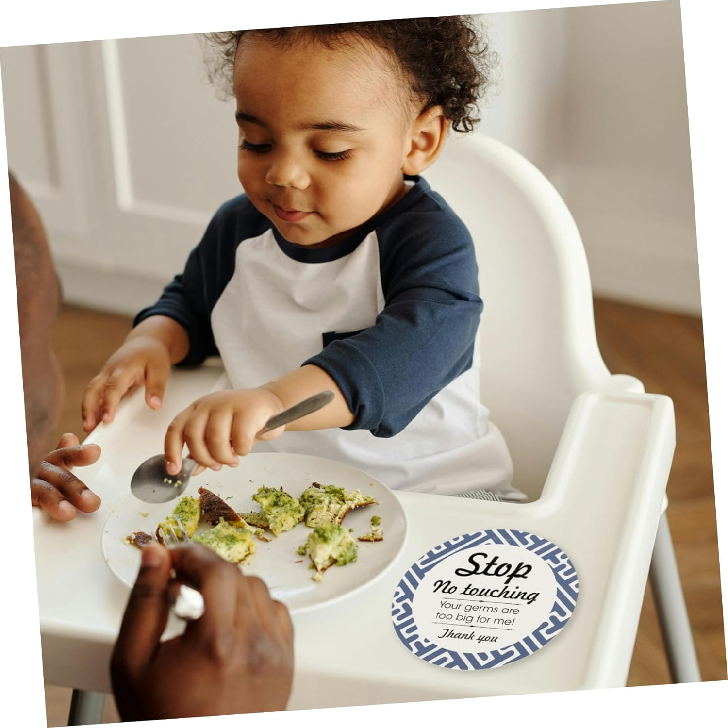 KICHOUSE Warning Safety Tag No Touching Sign for Stroller Safety Caution Sign Material for Indoor Outdoor Use image number 1