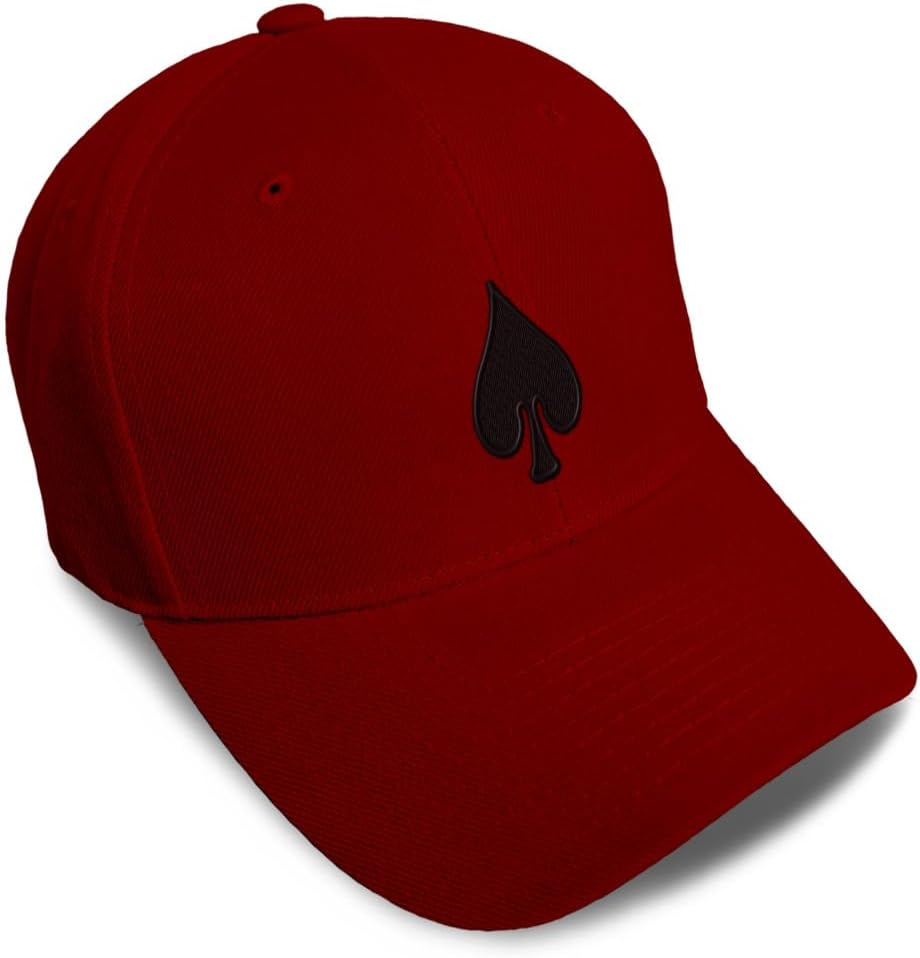 Baseball Cap Spade Embroidery Sports Poker Hats for Men & Women