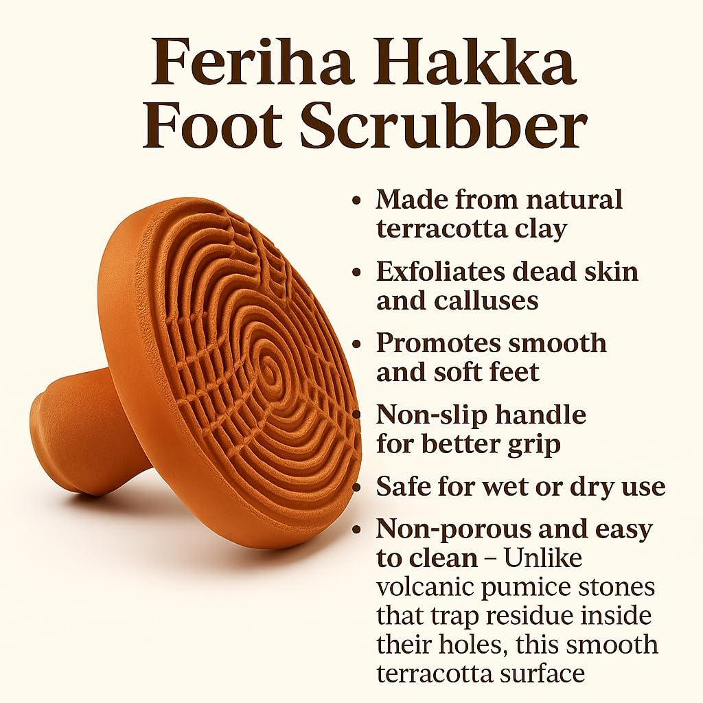 Feriha Natural Moroccan Pumice Stone &ndash; Handcrafted Terracotta Foot Scrubber for Exfoliation image number 4