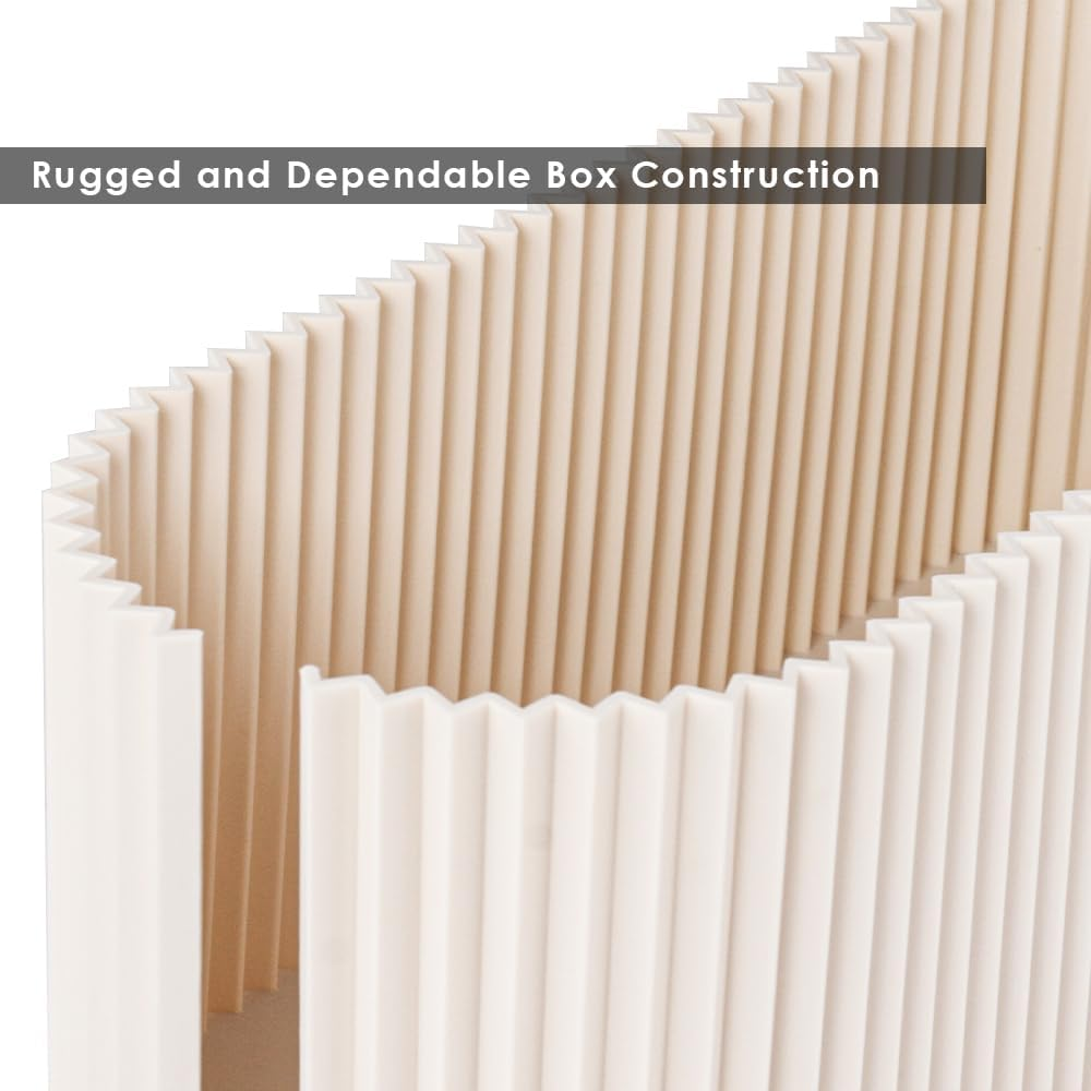 Baskiss Cable Management Box with Solid Bamboo Lid, 32X13X11.2 Cm, Floor Outlet Hider, Wire Organizer for Desk TV Computer USB Hub System to Cover and Hide & Power Strips & Cords (Beige)