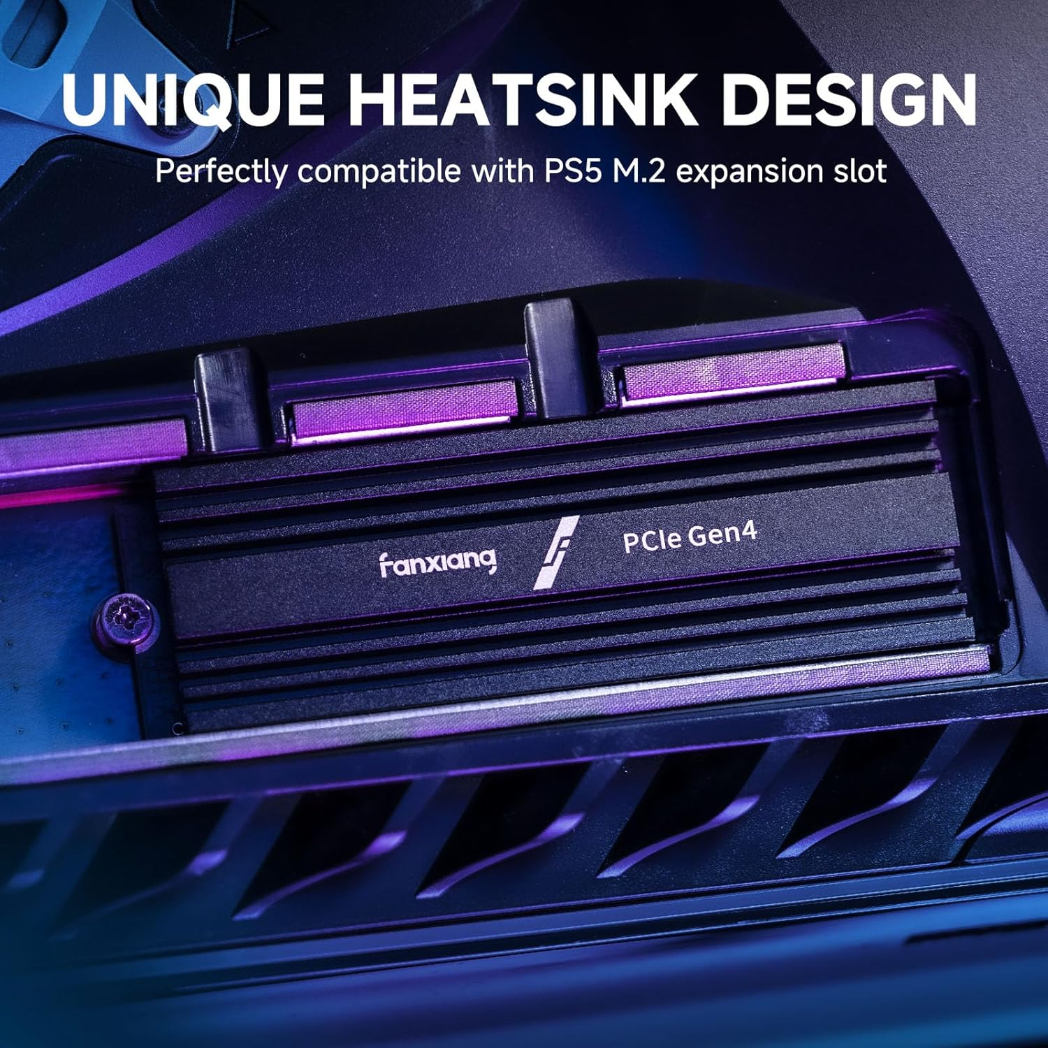 Fanxiang 1TB SSD W/Heatsink M.2 SSD Nvme Pcie Gen4 Gaming SSD M.2 2280, up to 7100Mb/S Compatible with PS5, Internal Solid State Drive for Gamers, Professionals, Creators image number 4