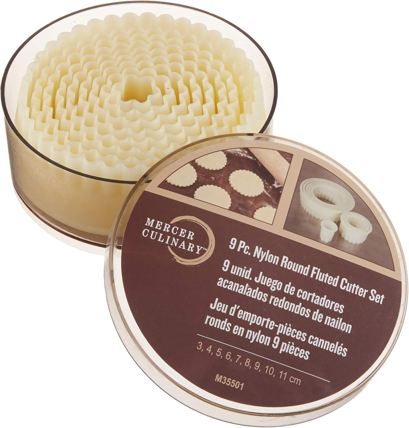 Mercer Culinary M35501 9-Piece round Fluted Nylon Cutter Set image number 6