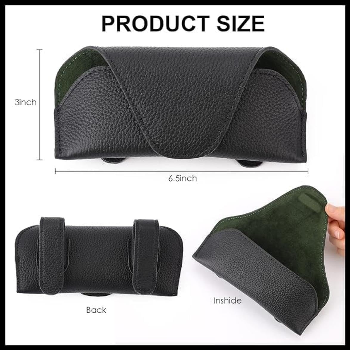Sunglass Holder for Car Visor,Soft Leather Glasses Case Car Sunglass Holder Clip,Universal Car Interior Accessories Visor Sunglasses Holder Clip for Car Truck SUV image number 1