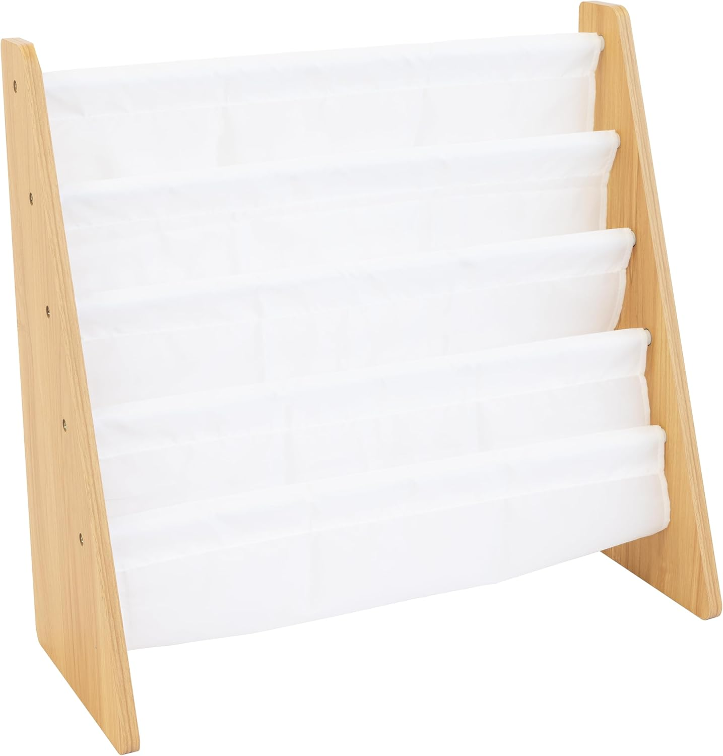 Tot Tutors Crew Wooden Bookcase with 4 Pockets, Natural and White WO173 Natural White Universal - Natural/White image number 2