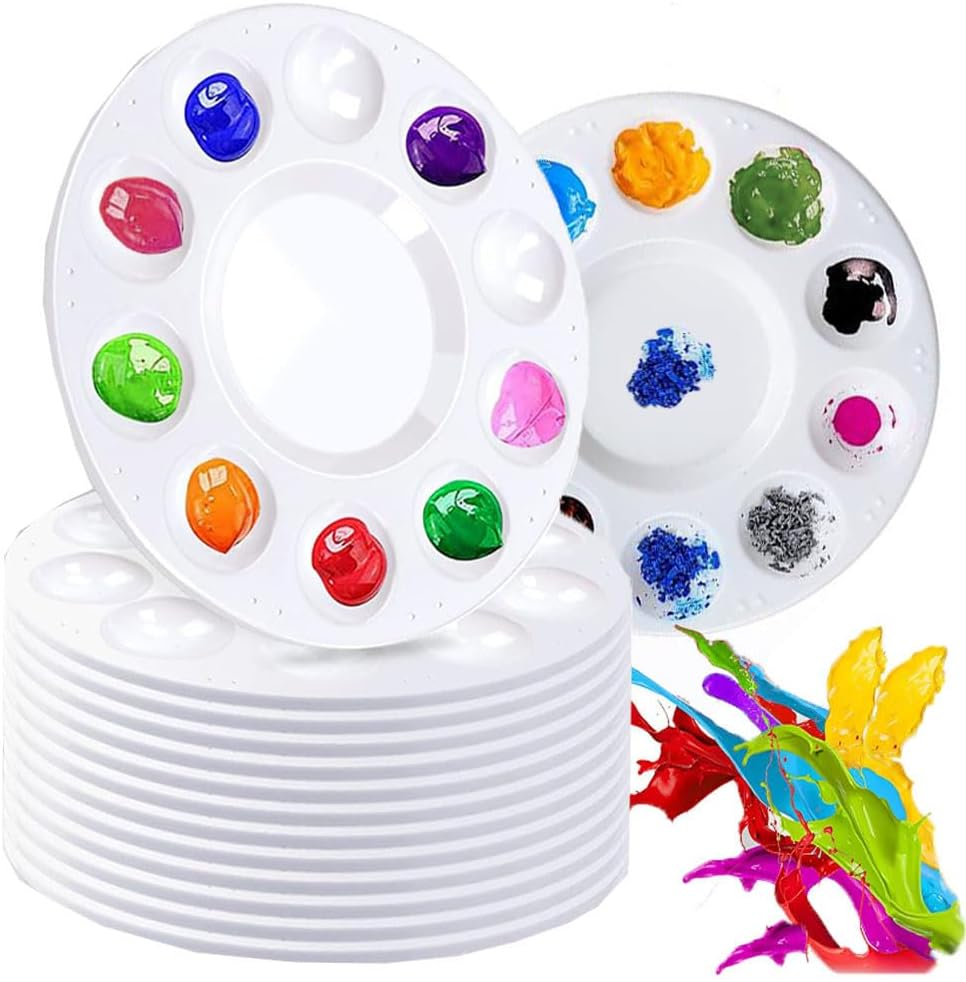 20 Pcs Paint Tray Palettes, Art Painting Palettes with 10 Wells for Oil Acrylic Watercolor DIY Craft Professional Art Painting, Paint Pallets for Watercolor Painting, Acrylic Painting, DIY Crafting image number 3