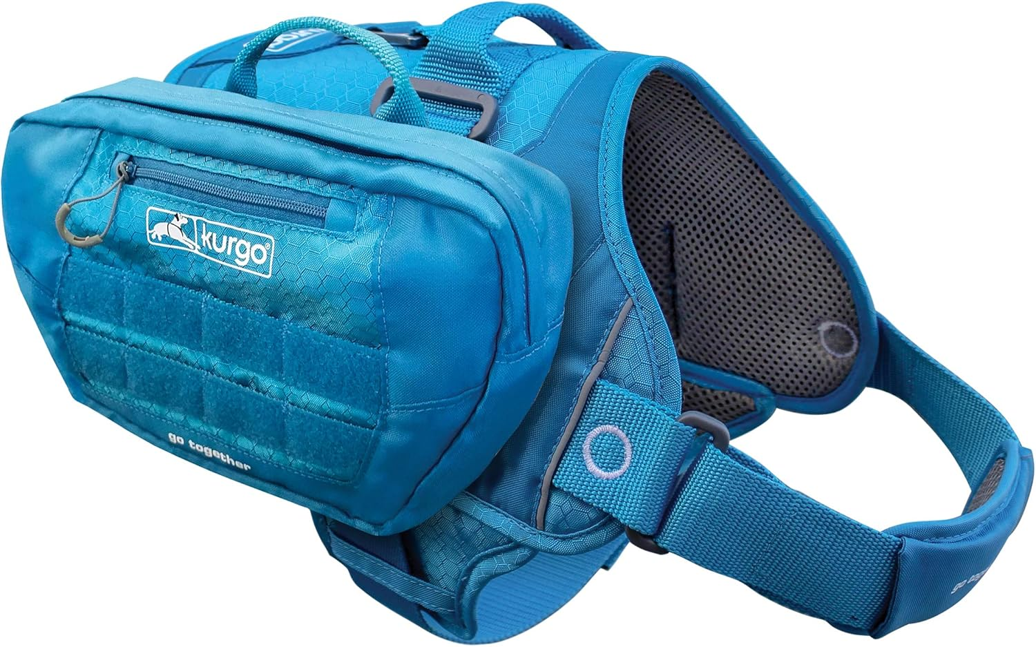 Kurgo Backpack Dog Harness Pack Add-Ons, Tactical MOLLE Pouch for Harnesses, Detachable Service Dog Pouches, RSG Pack Pannier (Coastal Blue) image number 1