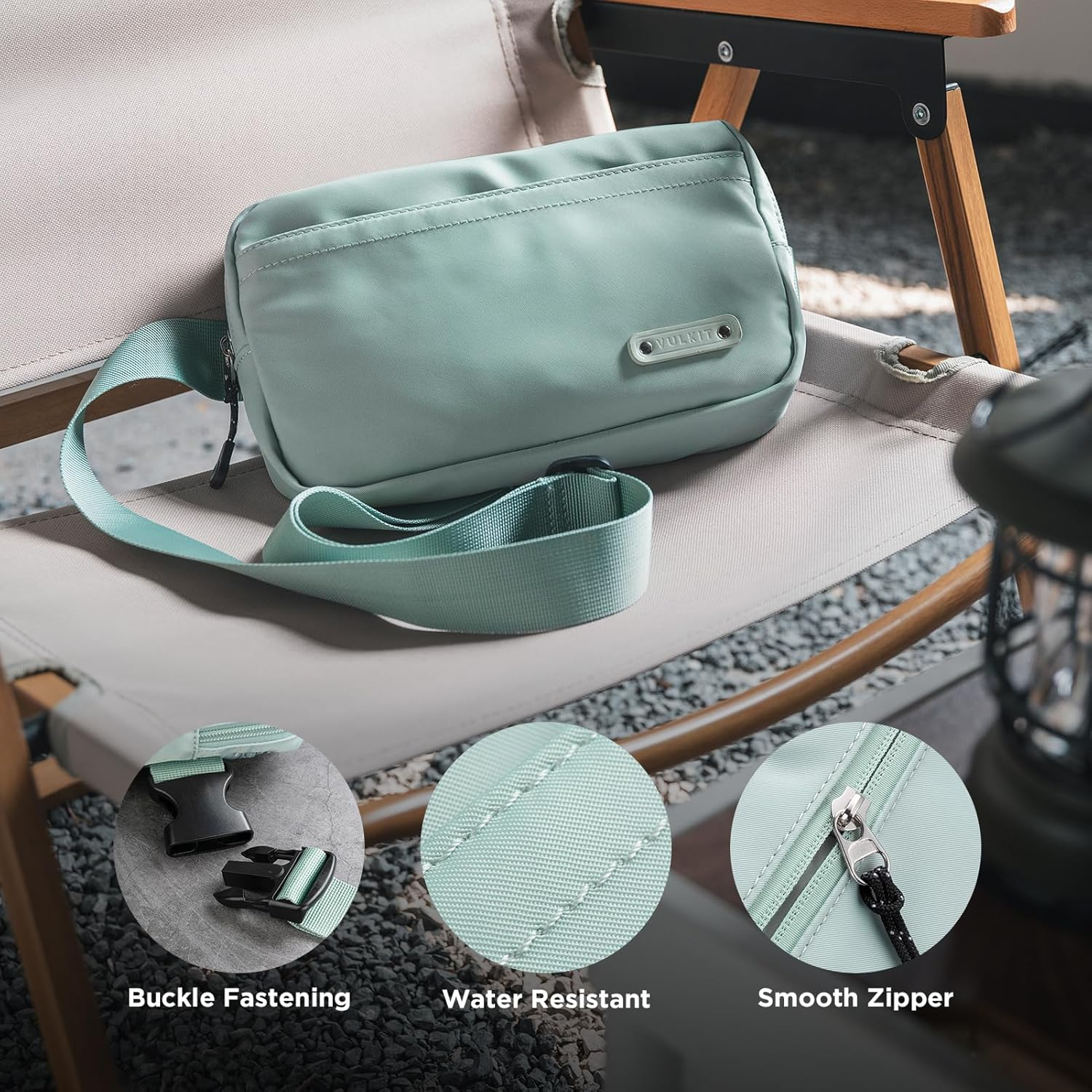 VULKIT Belt Bag Waist Pack for Men or Women Waterproof Fashion Bum Bag Crossbody Fanny Packs with Adjustable Strap Aquamarine