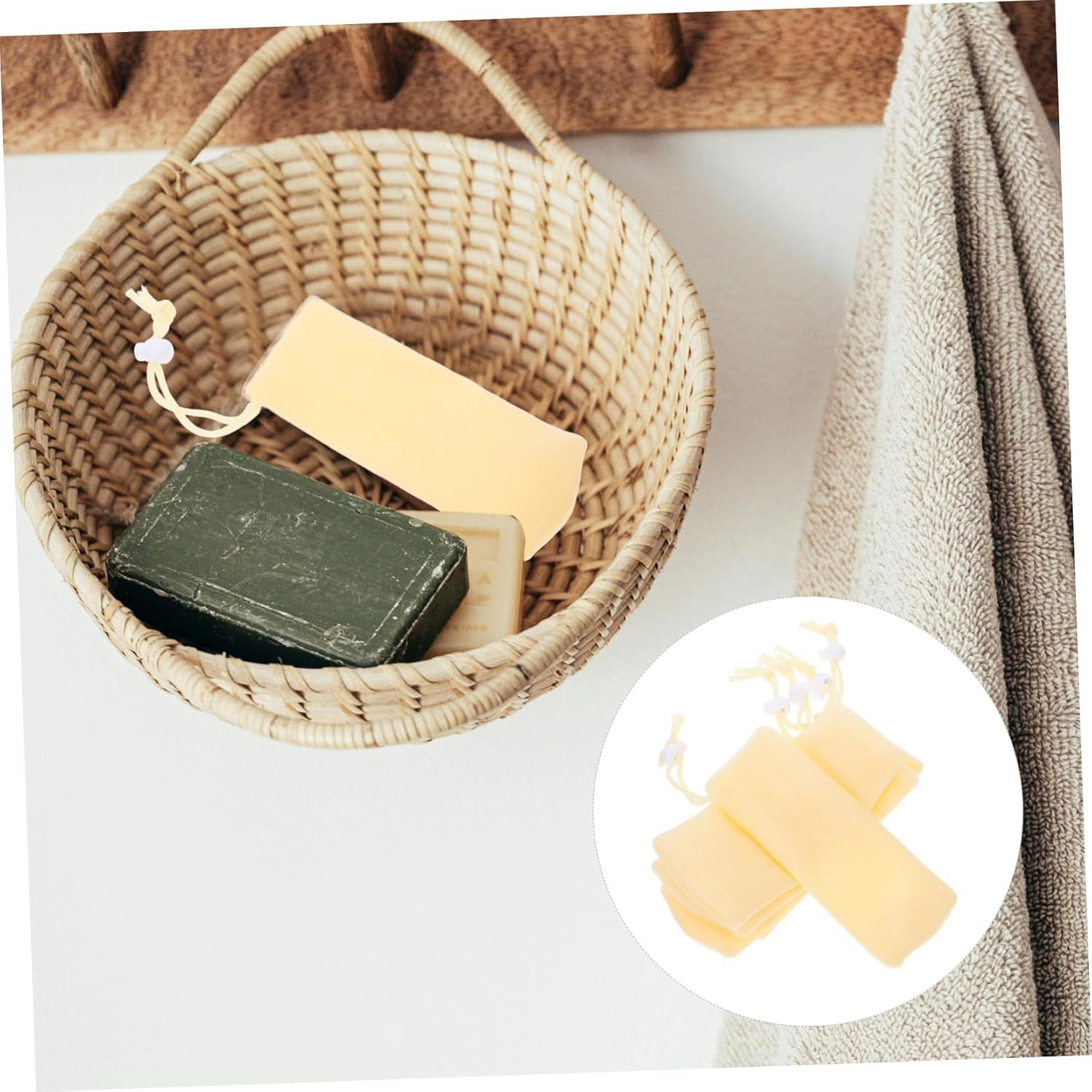 OHPHCALL 5Pcs Exfoliating Soap Bag Mesh Soap Pouch for Shampoo Bar Bar Pouch Storage image number 5