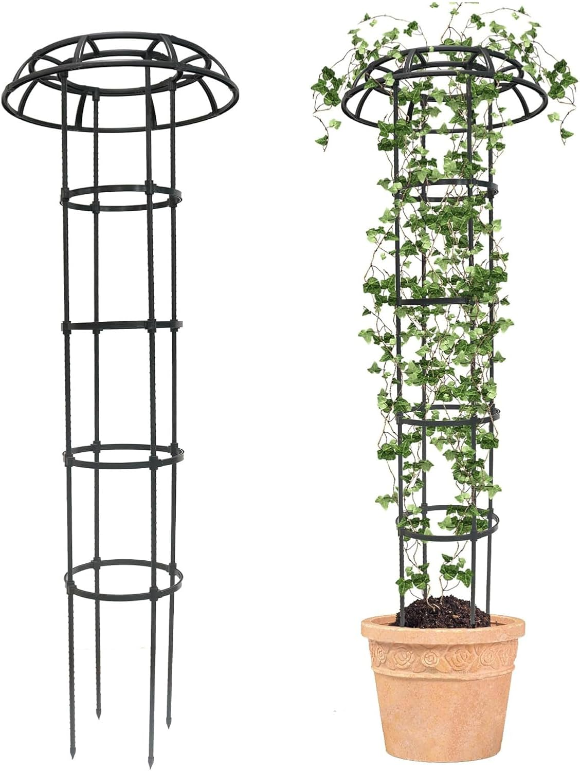 CHONYI Garden Trellis for Climbing,65 Inch Plant Trellis Support for Potted Plants Climbing, Mushroom Top Trellis for Climbing Plants Outdoor Vine Rose Clematis Vegetable Trellis image number 3