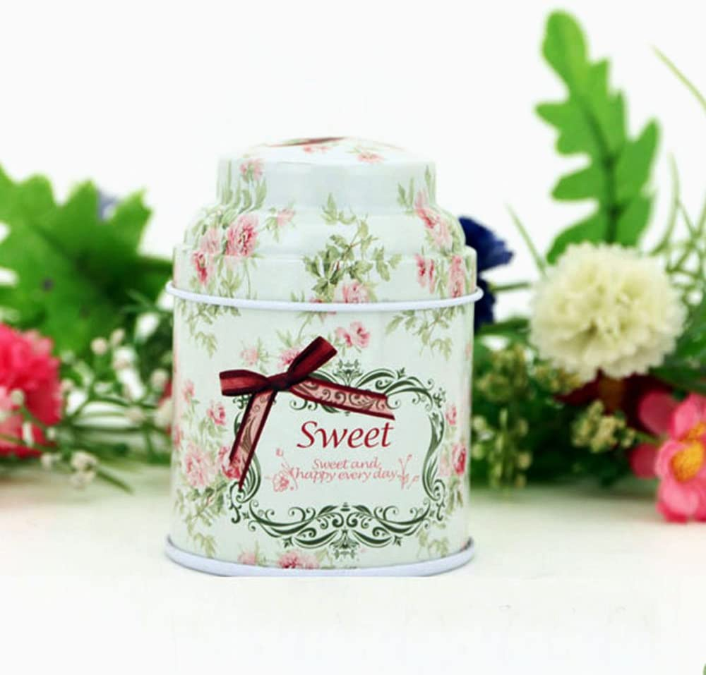 Tooget Elegant Metal Tinplate Empty Tins, Shabby Chic Mini-Boxes for DIY Candles, Dry Storage, Spices, Tea, Candy, Party Favors, and Gifts - Random Color(Cylinder 6-Pack) image number 1