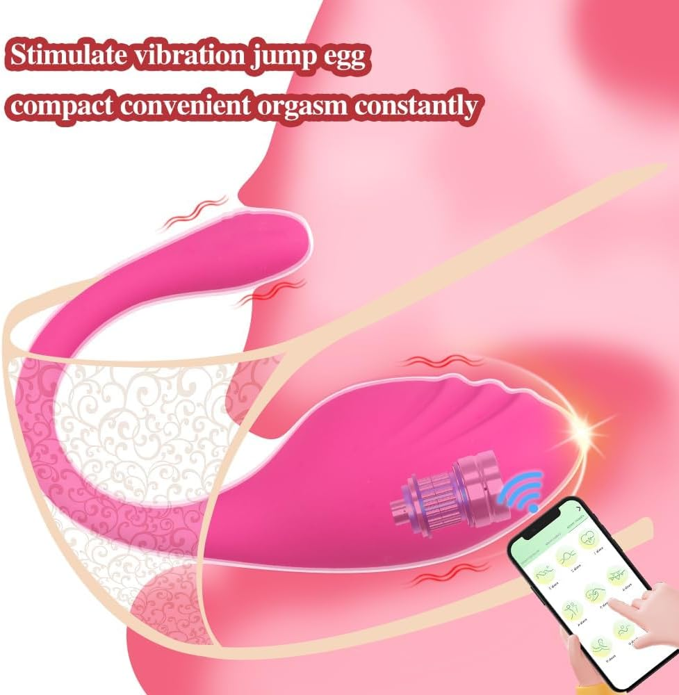 APP Remote Control G-Spot Panty Vibrator, Pink Fun Long Distance Bluetooth Wearable, Rechargerable Adult Sex Toys More than 9 Vibrations for Women and Couple, Female image number 4