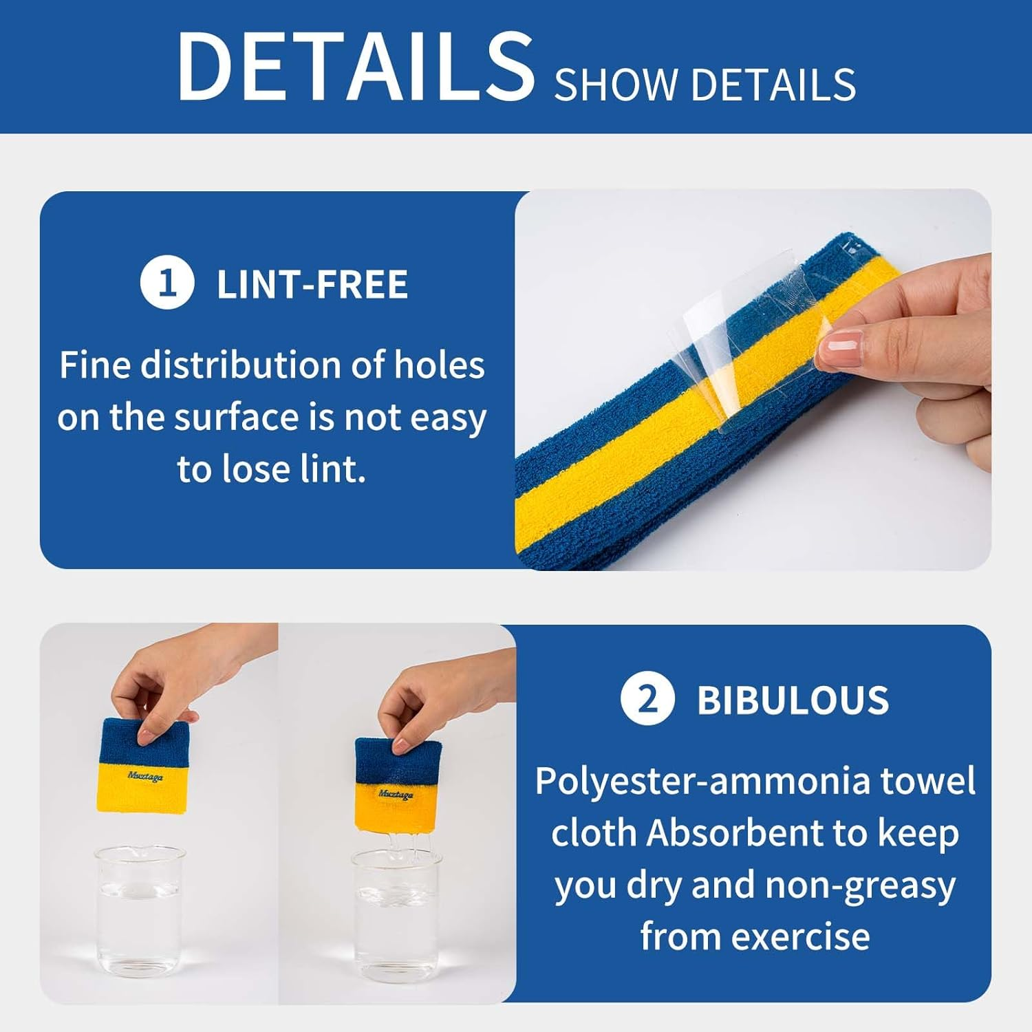 Muztaga Sports Headband -Sweatproof Non-Slip Workout Band | Quick-Dry Breathable Fabric for Pickleball Golf Tennis Gym Running Basketball | Unisex Fitness Accessories image number 4