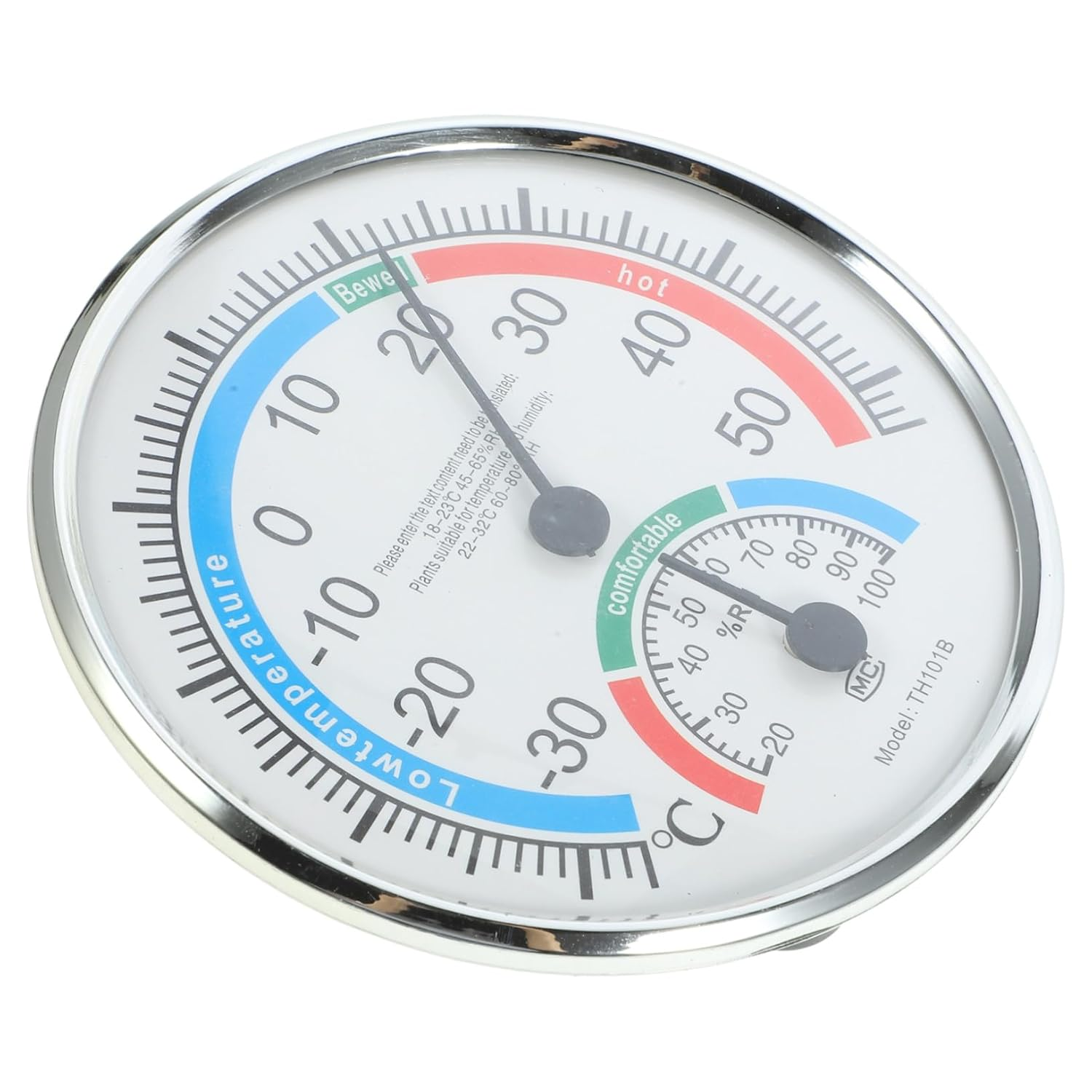 Indoor Outdoor Thermometer and Hygrometer Wall-Mounted Temperature Humidity Gauge with Hanging Hook and Foldable Stand for Home image number 5