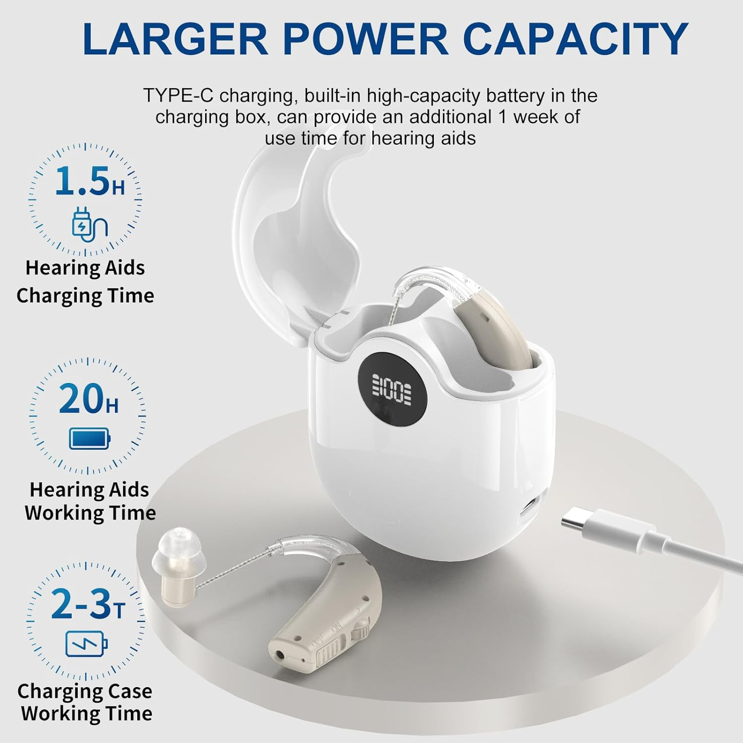 Hearing Aids, Digital Hearing Aids for Seniors with Noise Cancelling, Rechargeable Hearing Amplifier with Volume Control, Hearing Assist Hearing Loss Devices with Charging Case (Beige) image number 4
