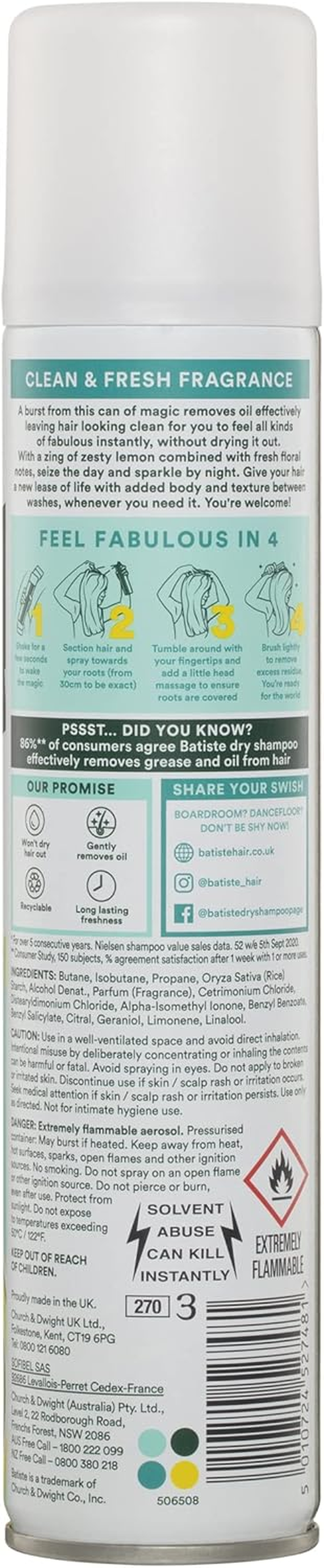 Batiste Volumising plus Pack - 2X Volume Dry Shampoo 350Ml & 1X Original Dry Shampoo 200Ml, Instantly Refreshes Oily Hair, Adds Lift & Texture, No Residue, Suitable for Straight, Curly & Wavy Locks image number 3