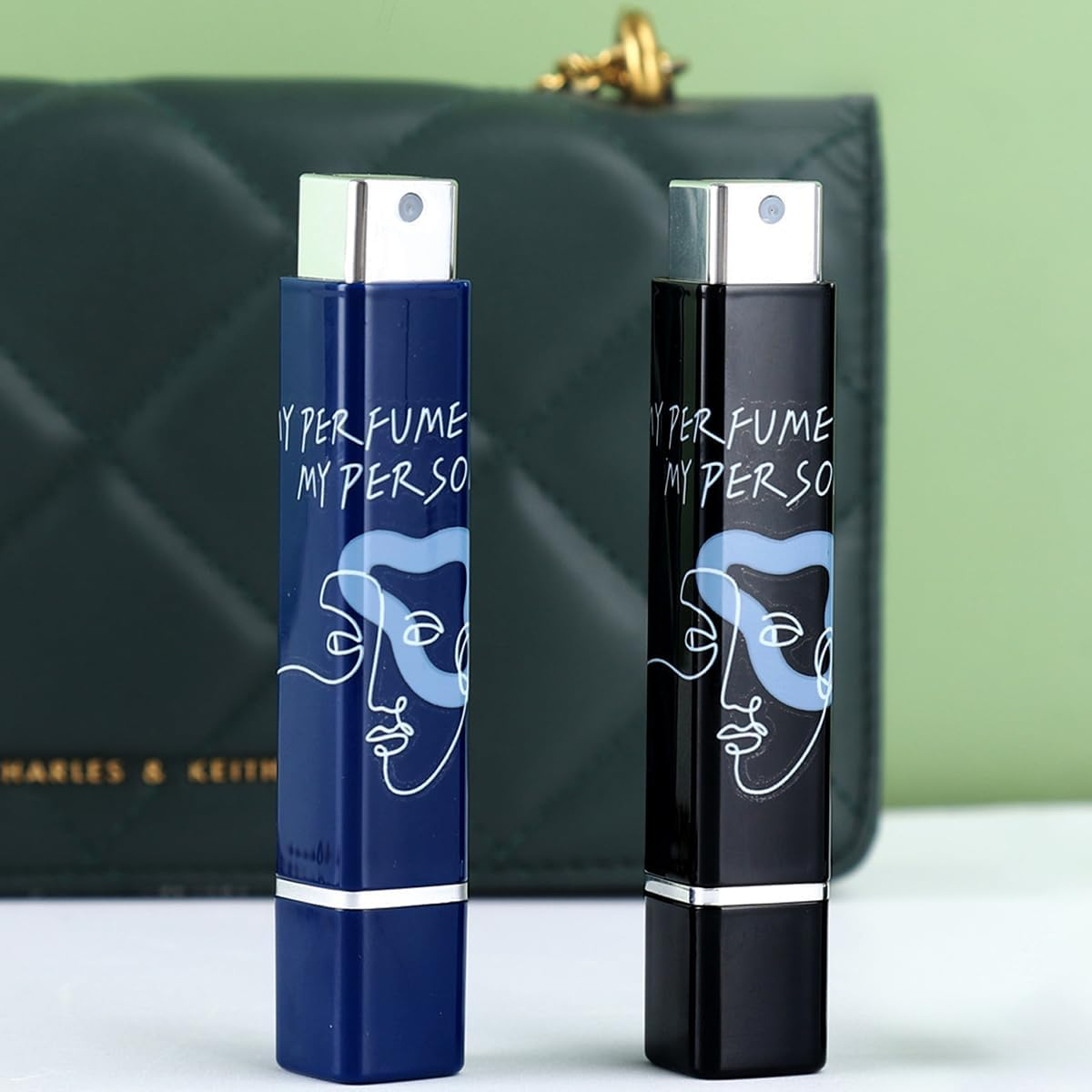 2Pcs Refillable Perfume Atomiser, Travel Spray Bottle Leak Proof, 5Ml Mini Portable Perfume Dispenser for Purse & TSA Carry On, Fine Mist Perfume Bottle Refillable for Women & Men(Black&Blue) image number 6