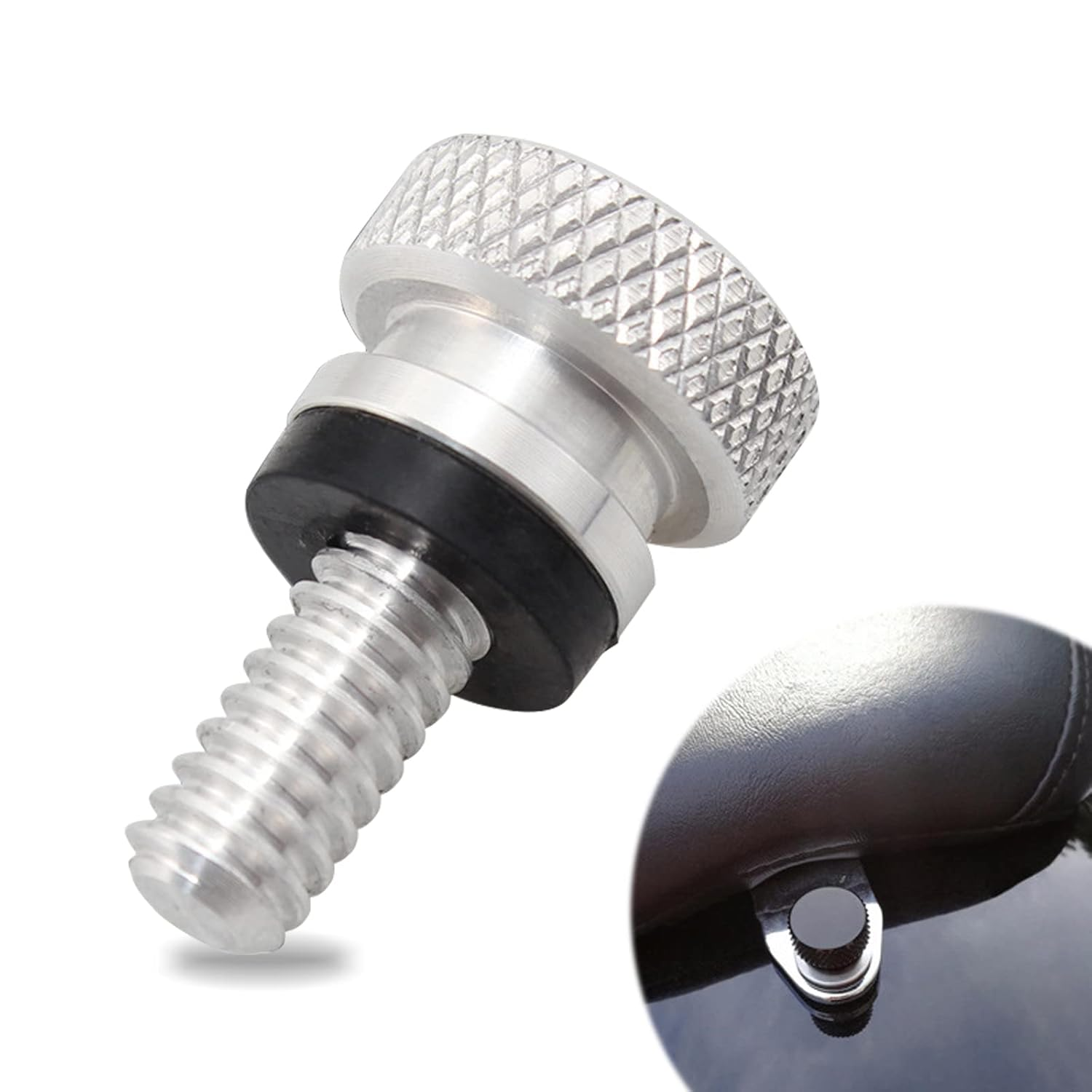Pack of 1 Seat Screw, Motorcycle Modification Accessories, Knurled Fender Seat Bolt, Compatible with Harley Davidson (Black)