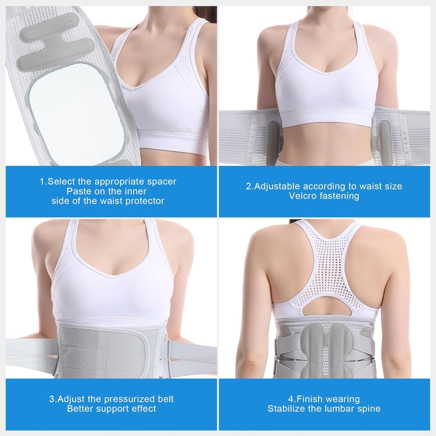 Back Brace for Lower Back Pain Relief for Man/Women Adjustable Lumbar Support Belt Breathable Mesh for Herniated Disc,Sciatica,Scoliosis with Removable 3D Pad Home Work Sports (L) image number 5