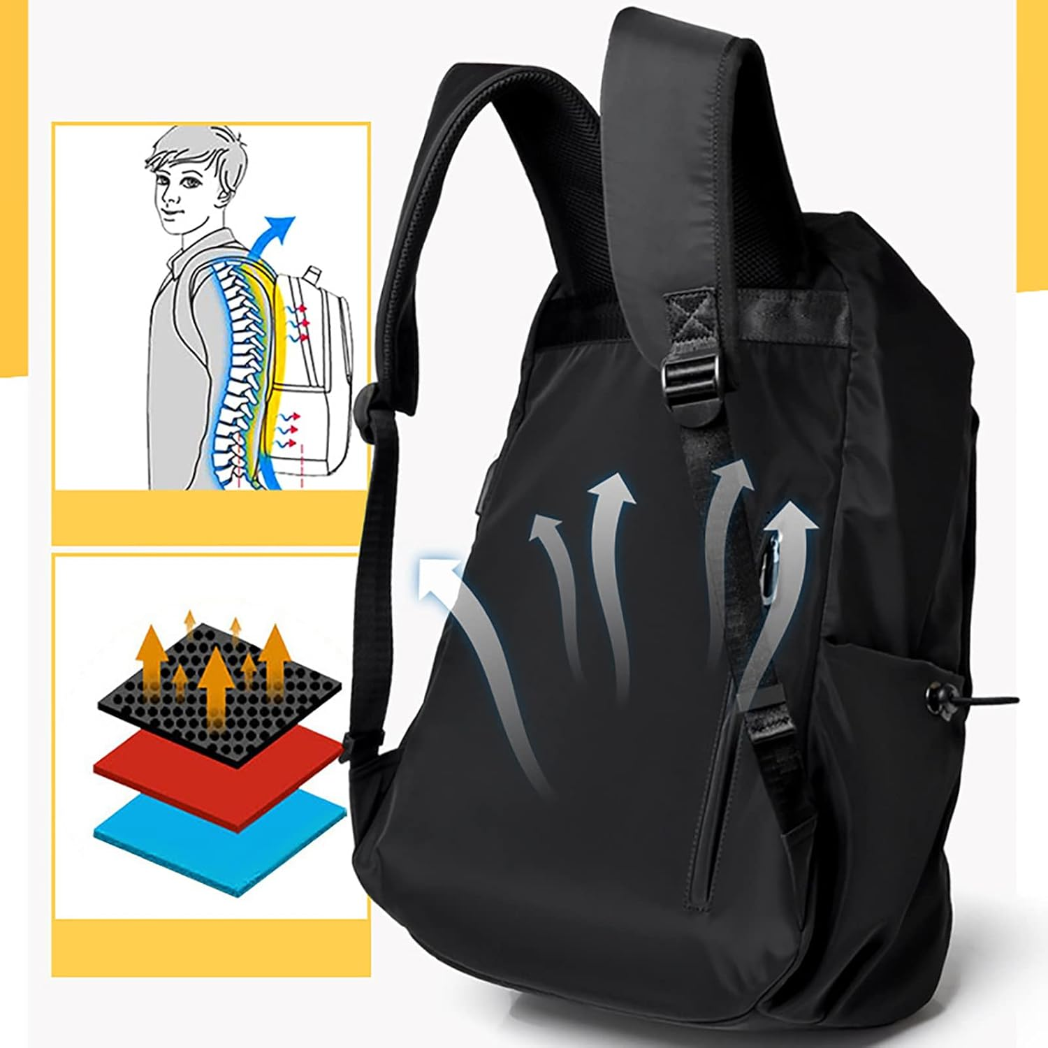 Everyday Backpack 20L, Carry-On Backpack with Laptop Sleeve and Portable Charger Compartment Color-1 image number 3