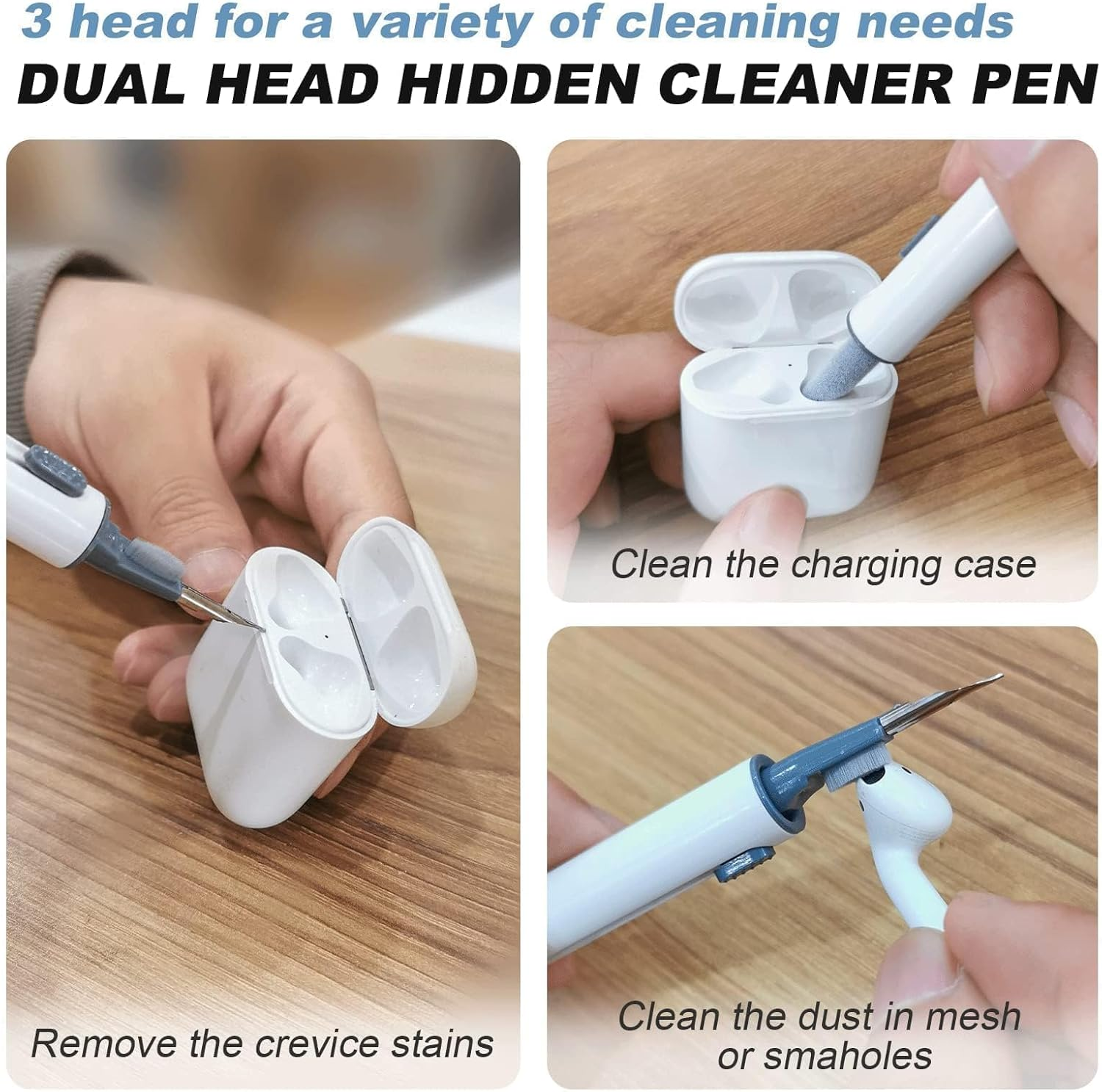 For Airpods Case Cover, Come with Cleaner Kit, Soft Silicone Protective Cover with Buckle, Compatible with Apple Airpods 2Nd 1St Generation Charging Case, Front LED Visible, Sky Blue - A2-Sky Blue image number 6