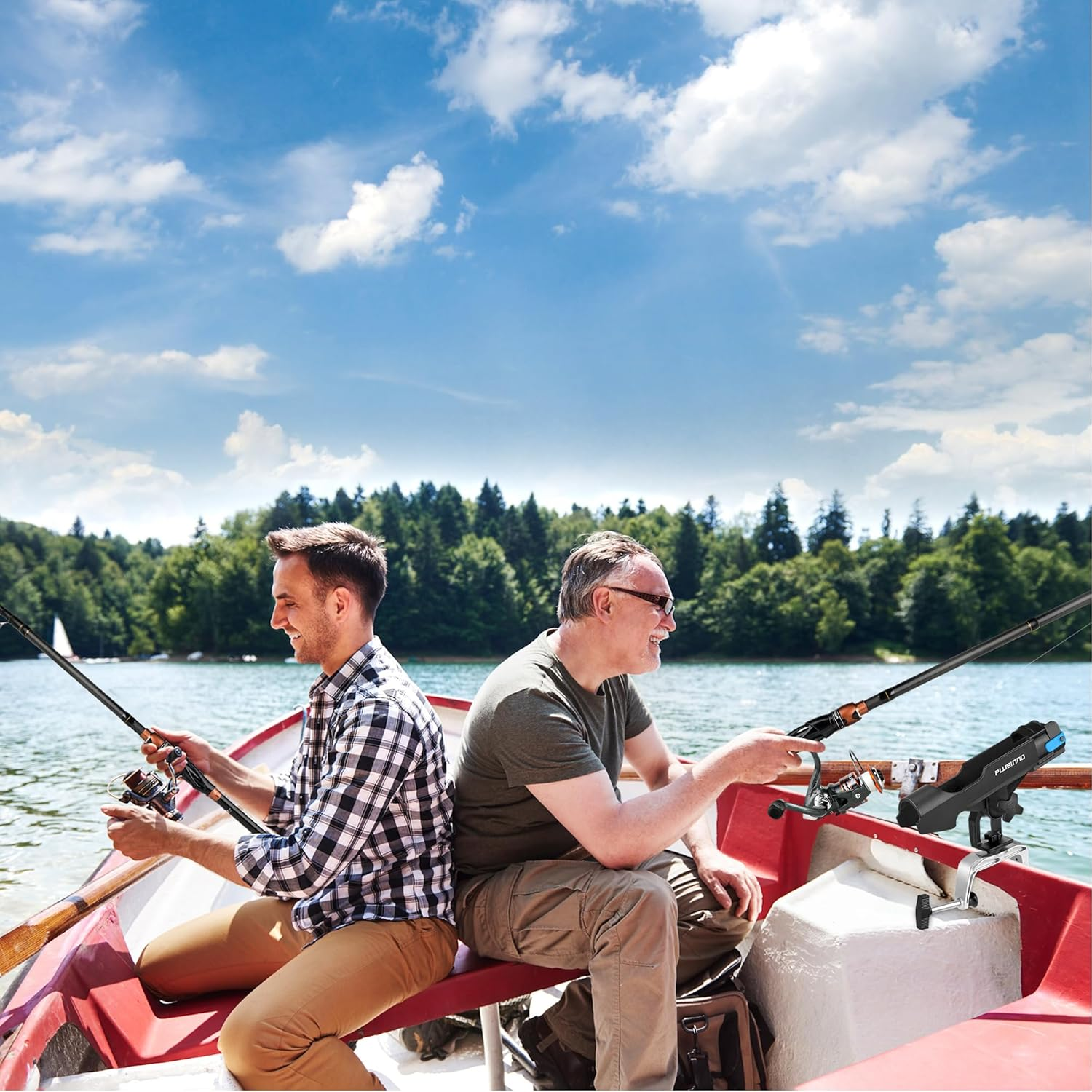 PLUSINNO Fishing Boat Rods Holder with Large Clamp Opening 360 Degree Adjustable Fishing Rod Racks Folding Holder &hellip; - Rh20 Max Opening1.97 Inch 1Pcs image number 6