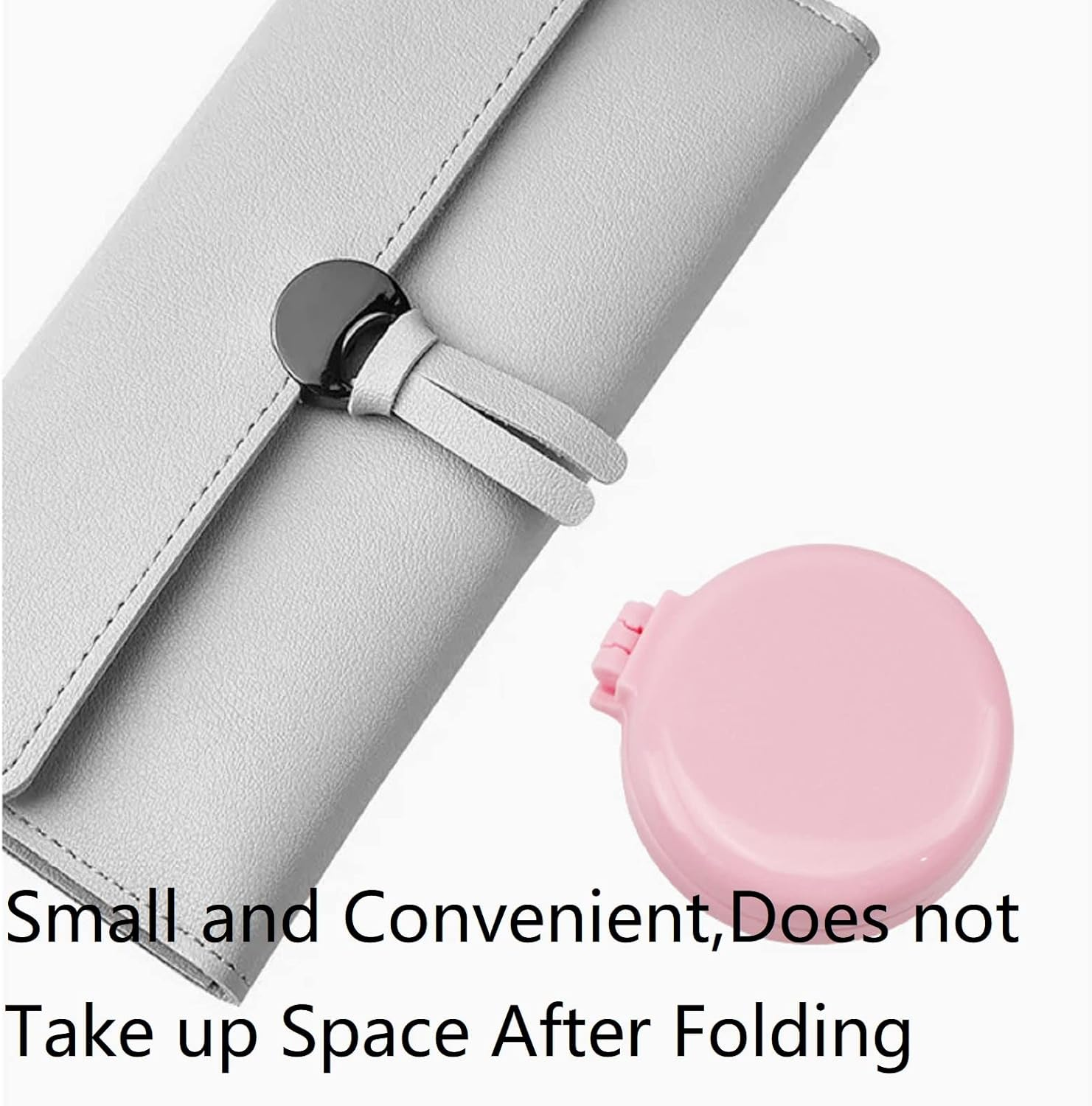 Foldable Hair Brushes with Travel Mirror, Foldable Bag Hair Brush, round Mini Hair Comb, Pocket Hair Brush, Folding Travel Mirror Hair Brushes, with Small Foldable Hair Brush, for Work, Travel, Women and Girls image number 2