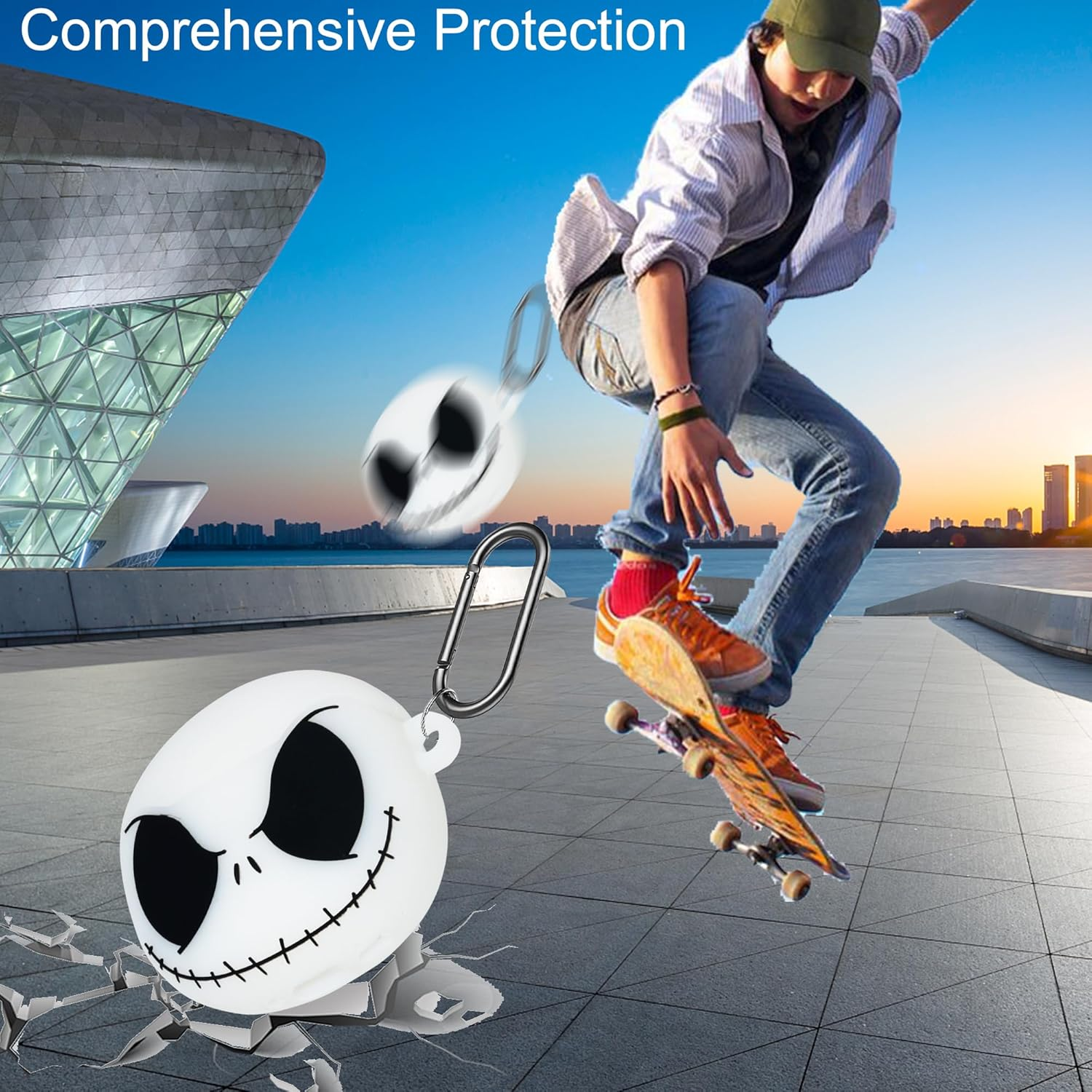 Cute Skull Cover for Airpods Pro 3Rd Generation Case 2025 - Funny Cartoon Anime Animal Shockproof Protective Silicone Skin for Airpods Pro 3 Case Accessories Set with Cleaning Pen Kit for Boy Girl image number 4